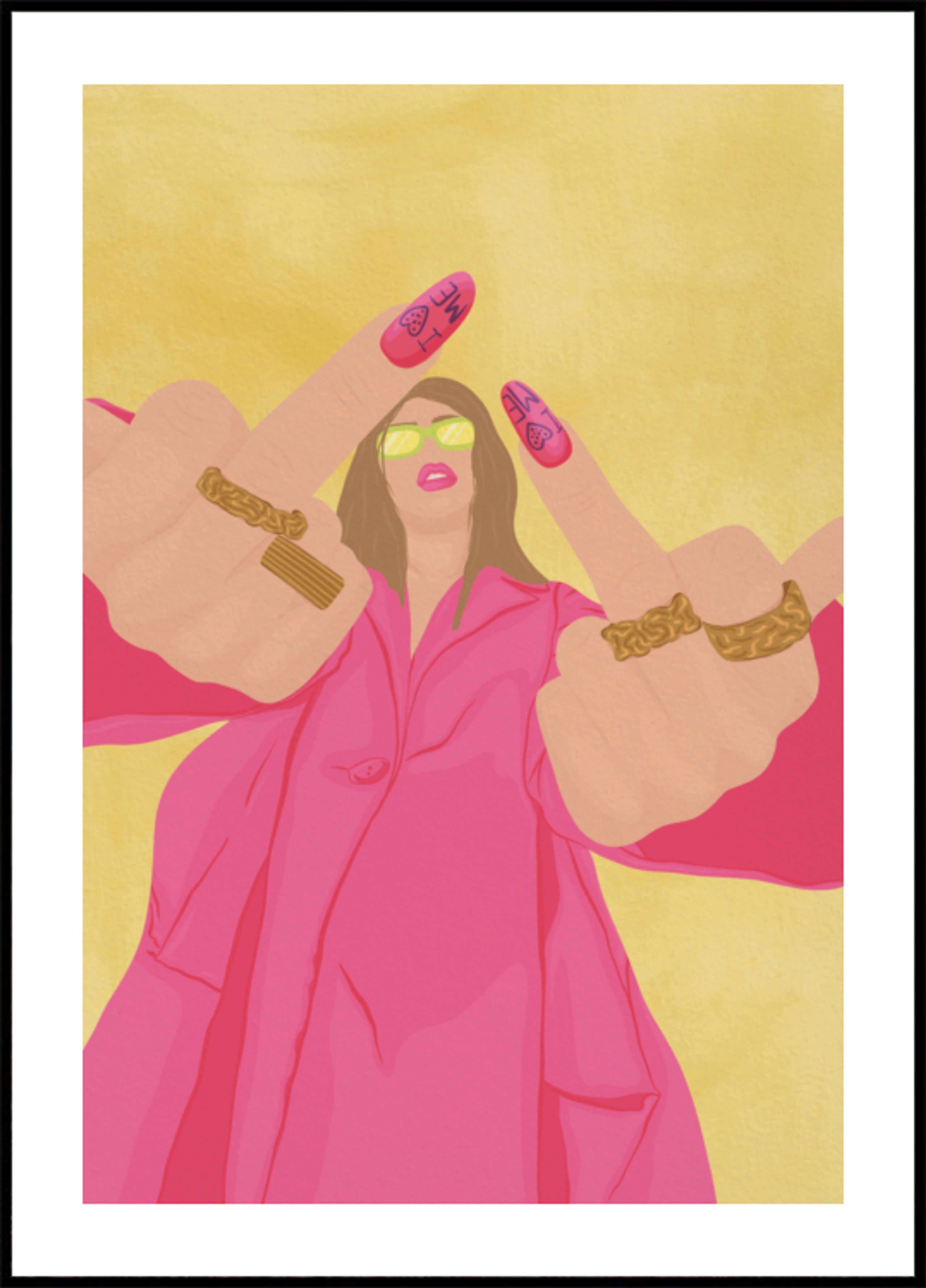 Segno V di moda rosa