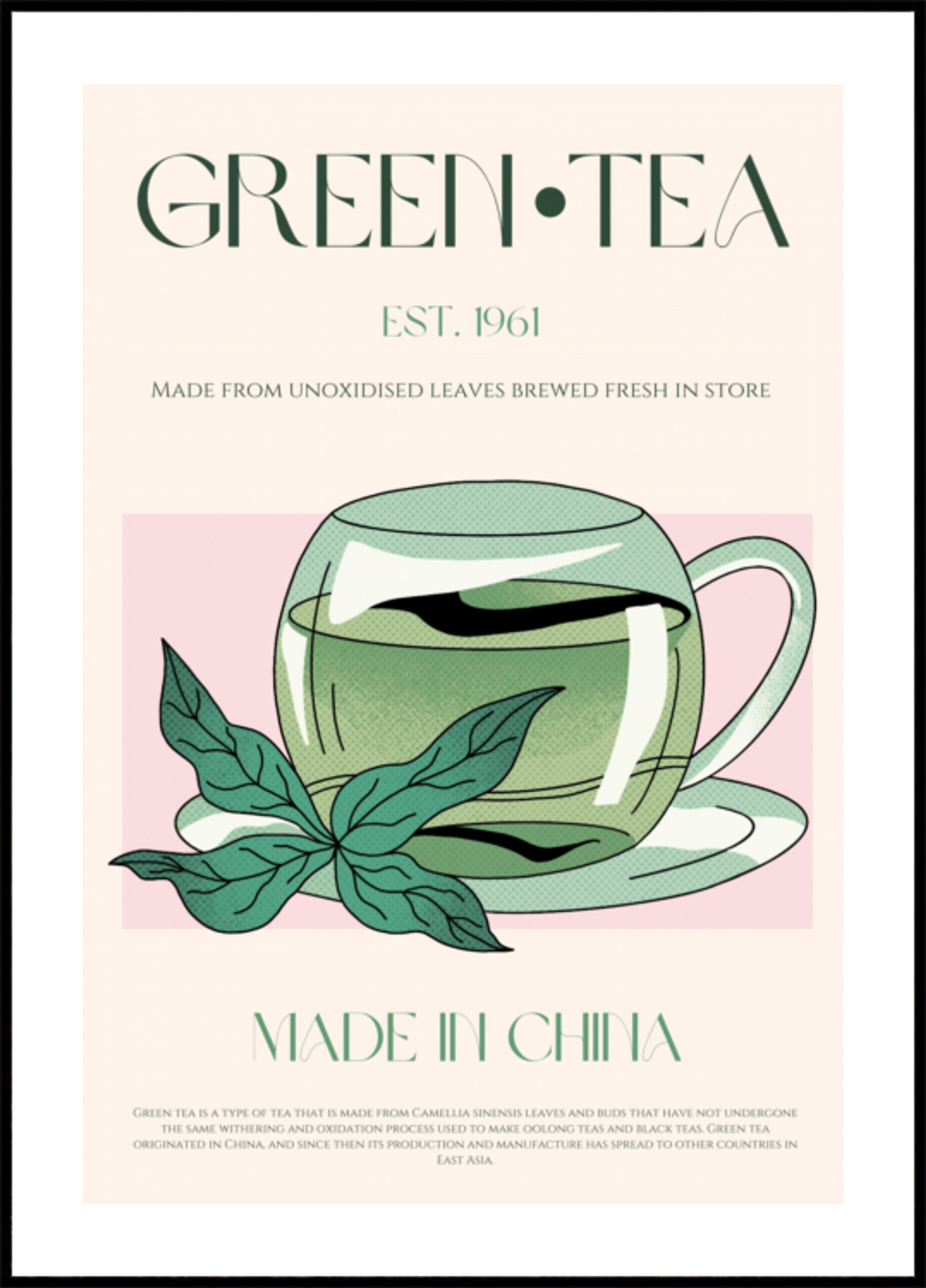 Illustrazione di tè verde fresco