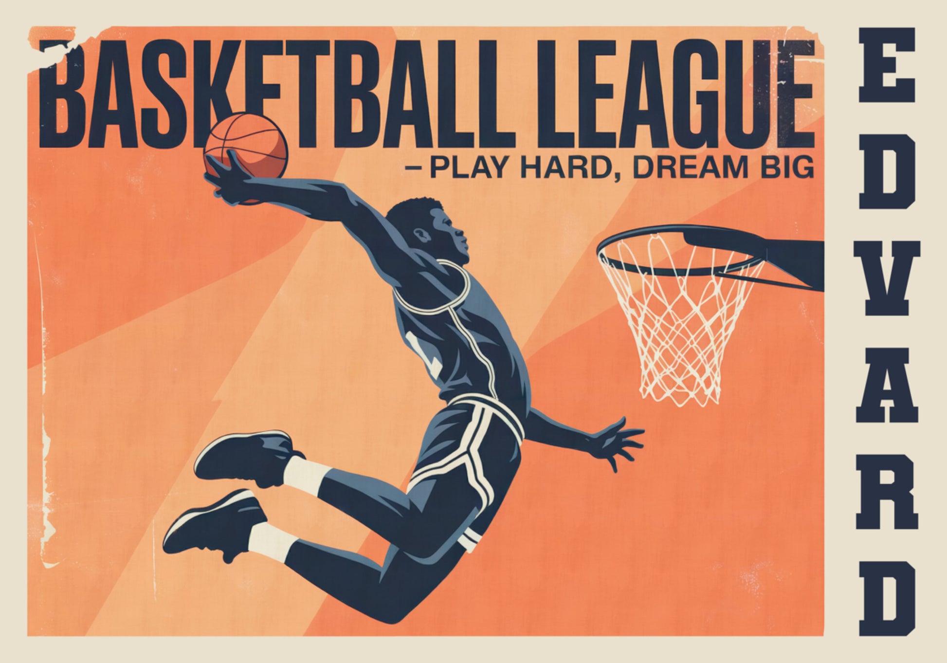 Poster vintage del gioco di basket