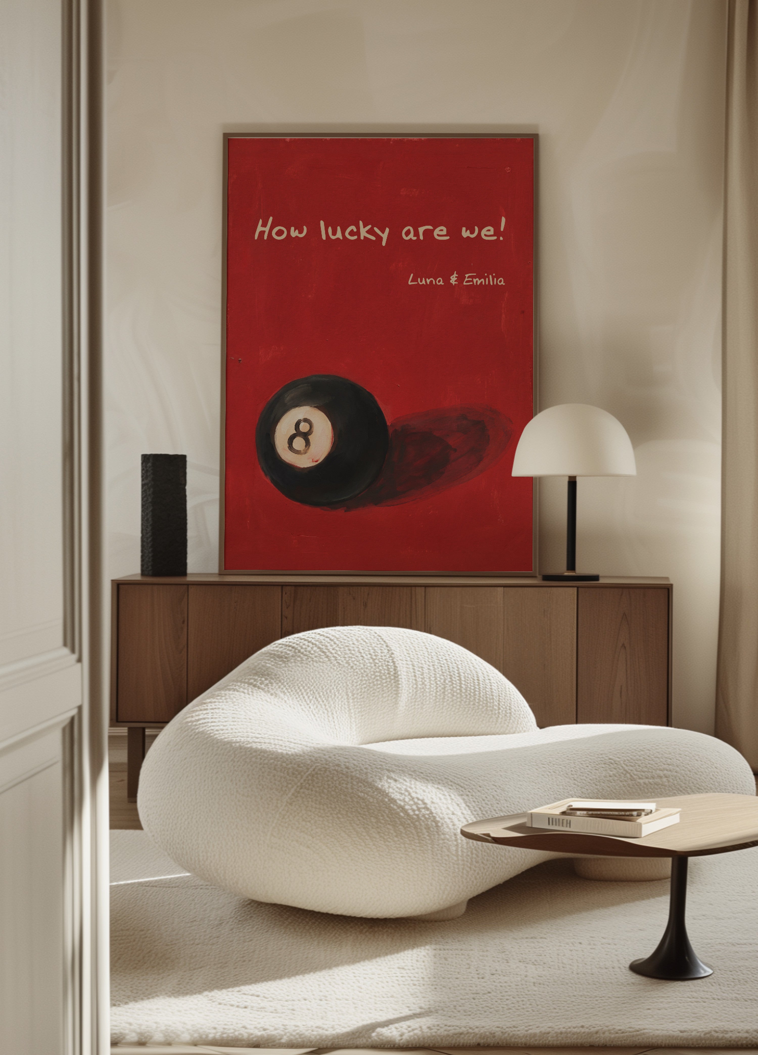 Poster vintage a 8 palle: quanto siamo fortunati