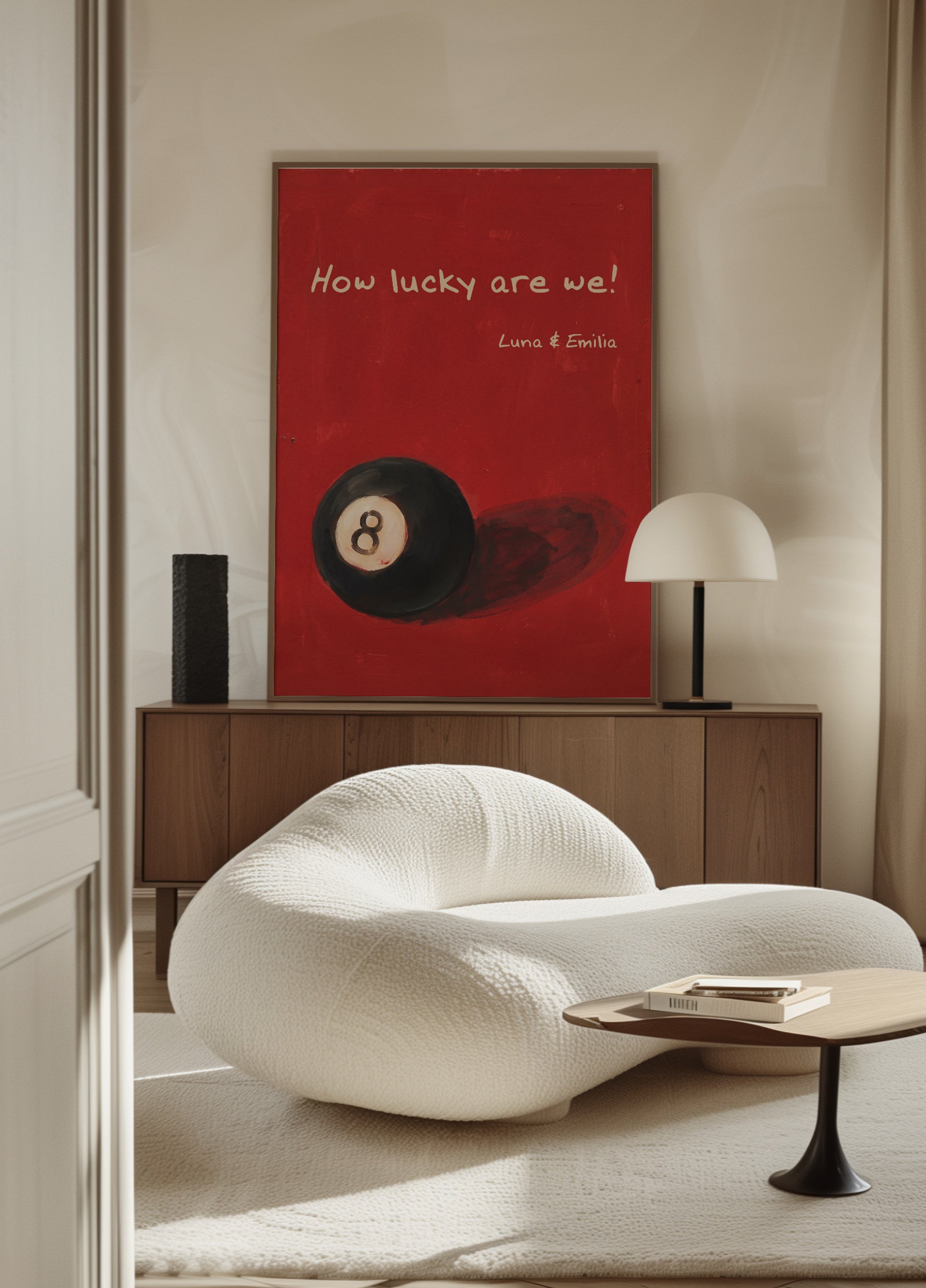Poster vintage a 8 palle: quanto siamo fortunati