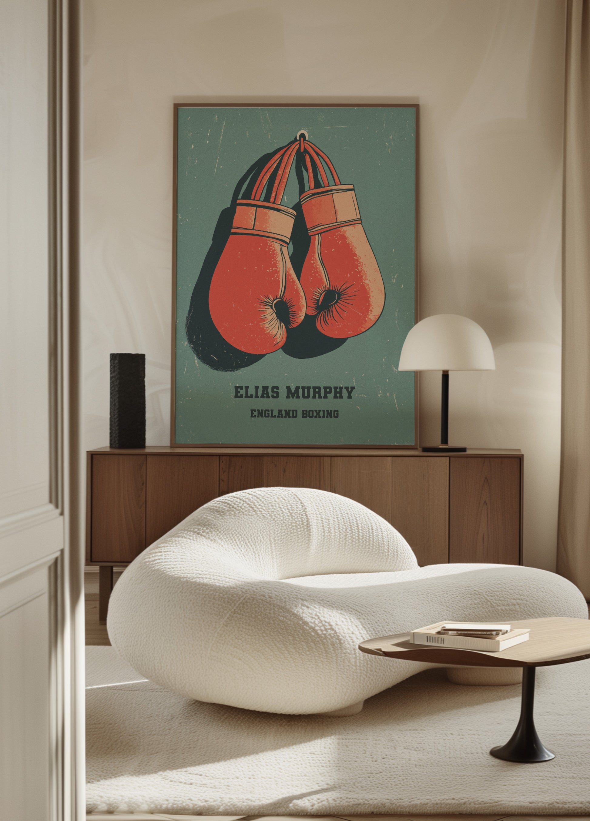 Poster vintage di guantoni da boxe