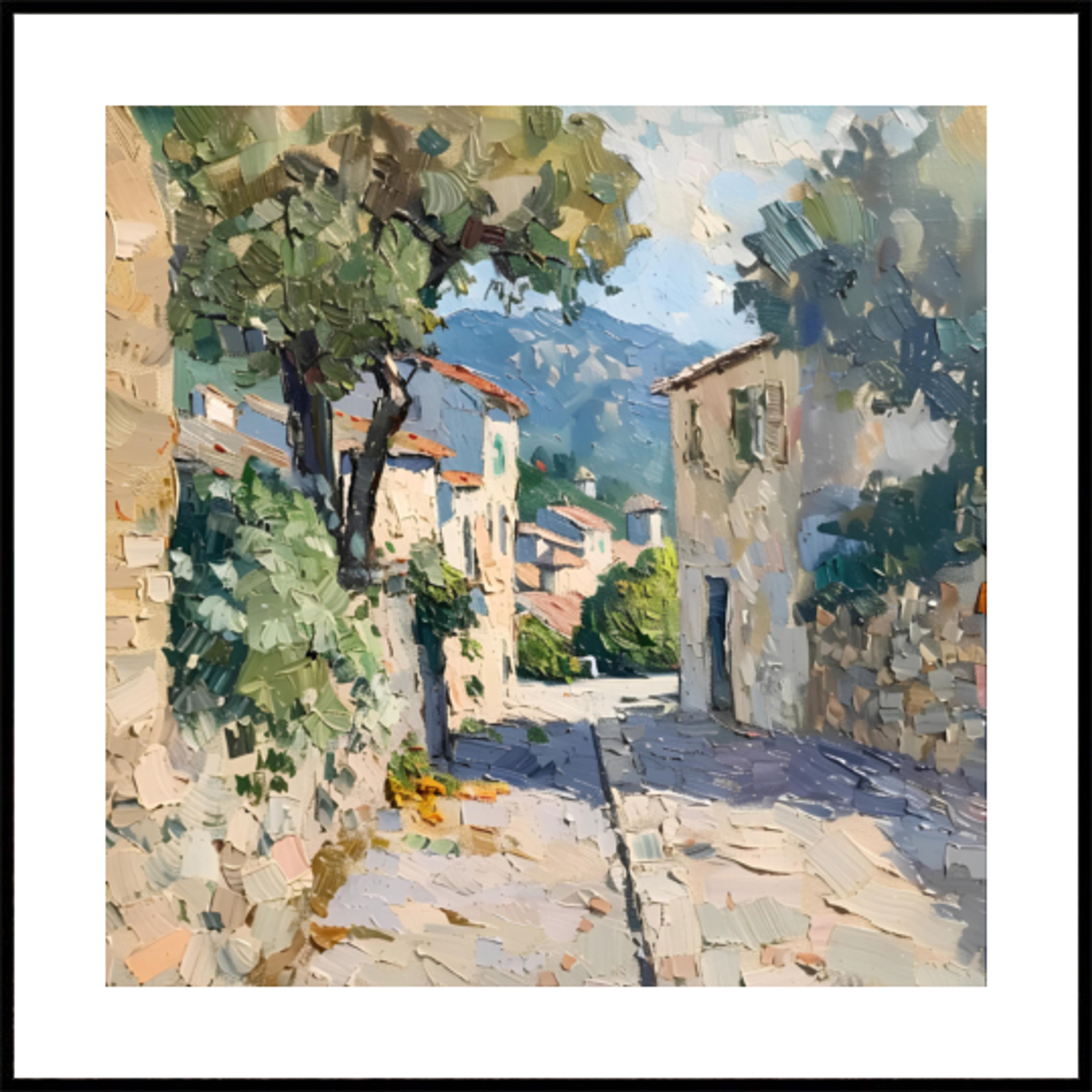 Strada soleggiata del villaggio