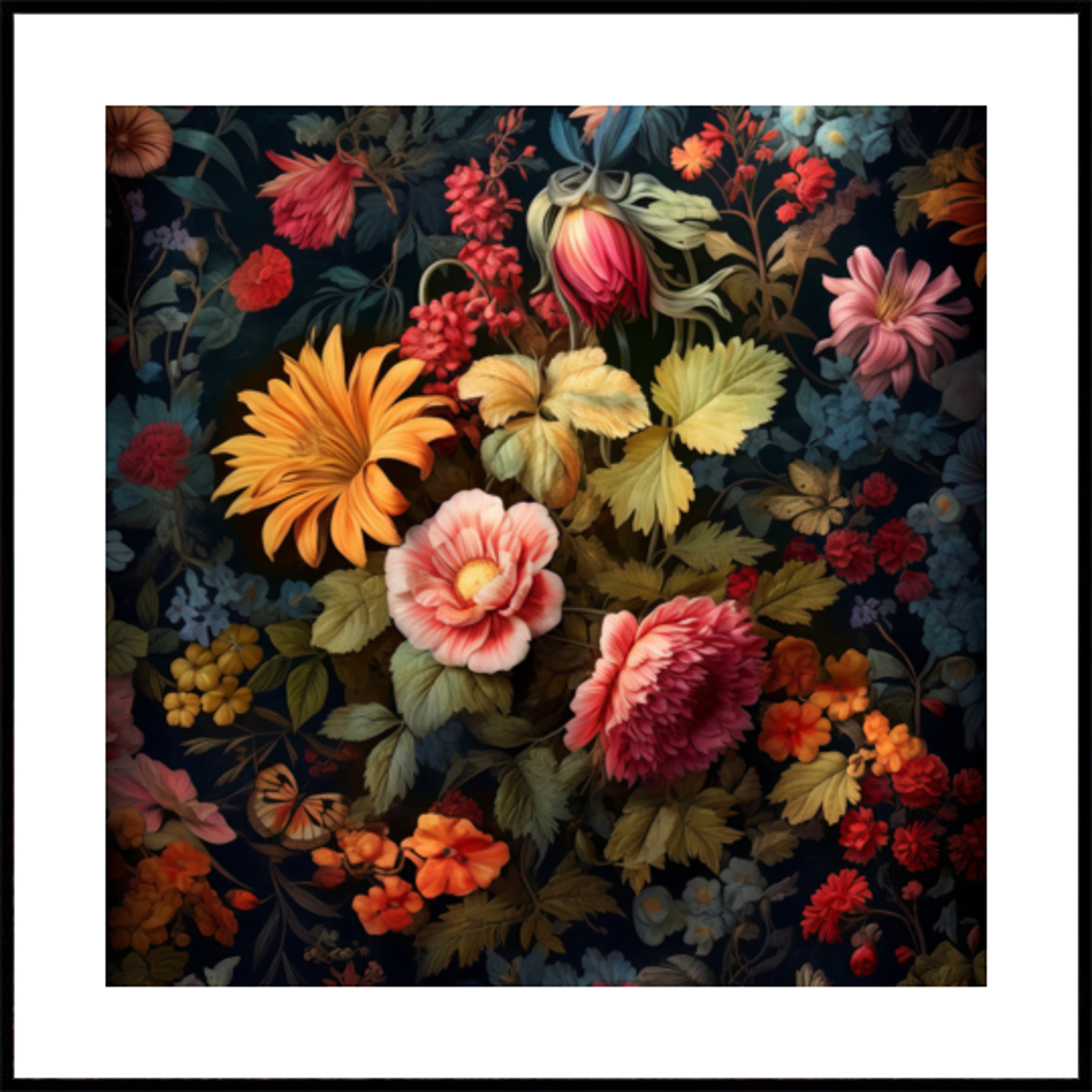 Lussureggiante fioritura floreale scura