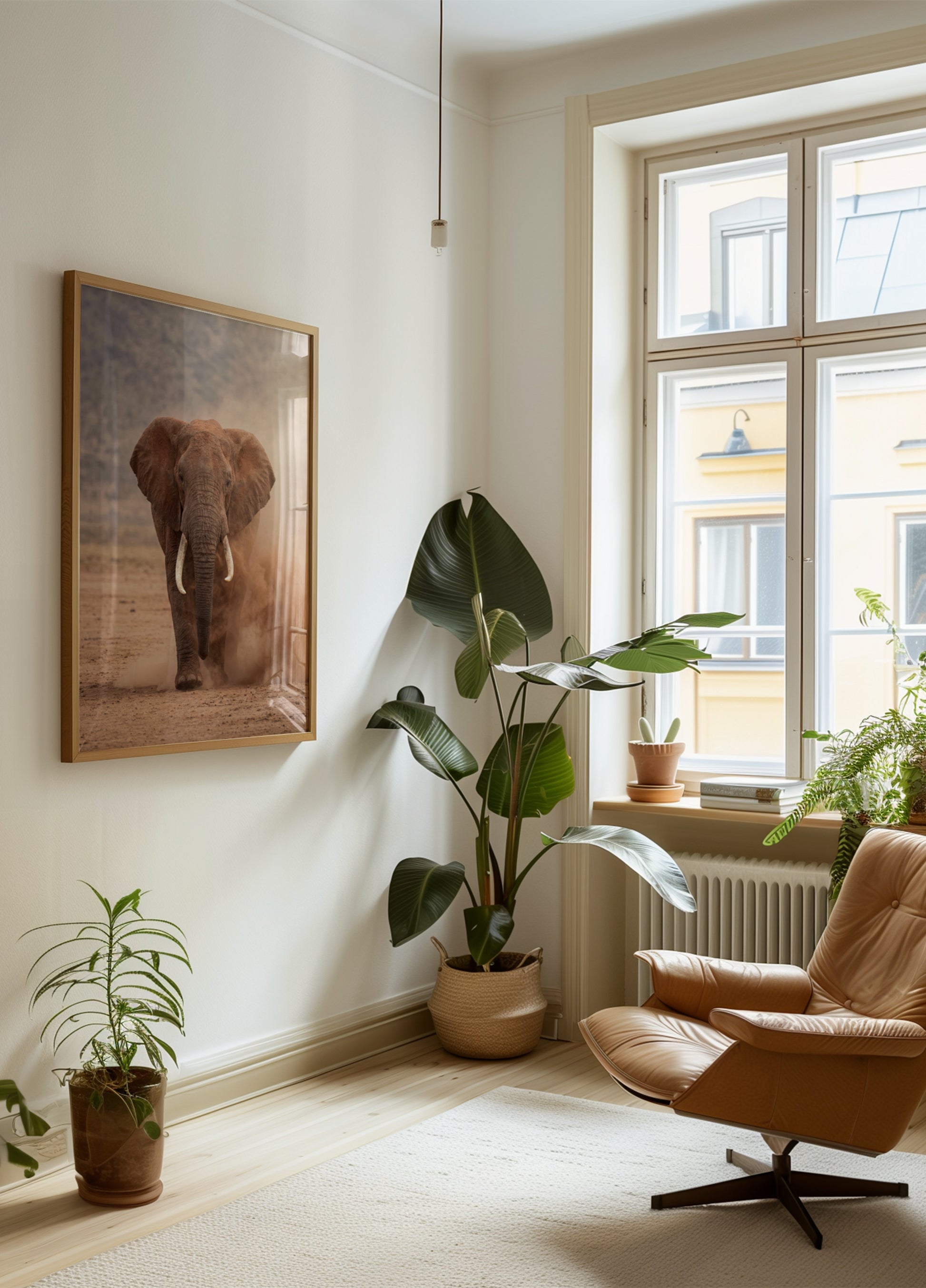 Potente elefante polveroso