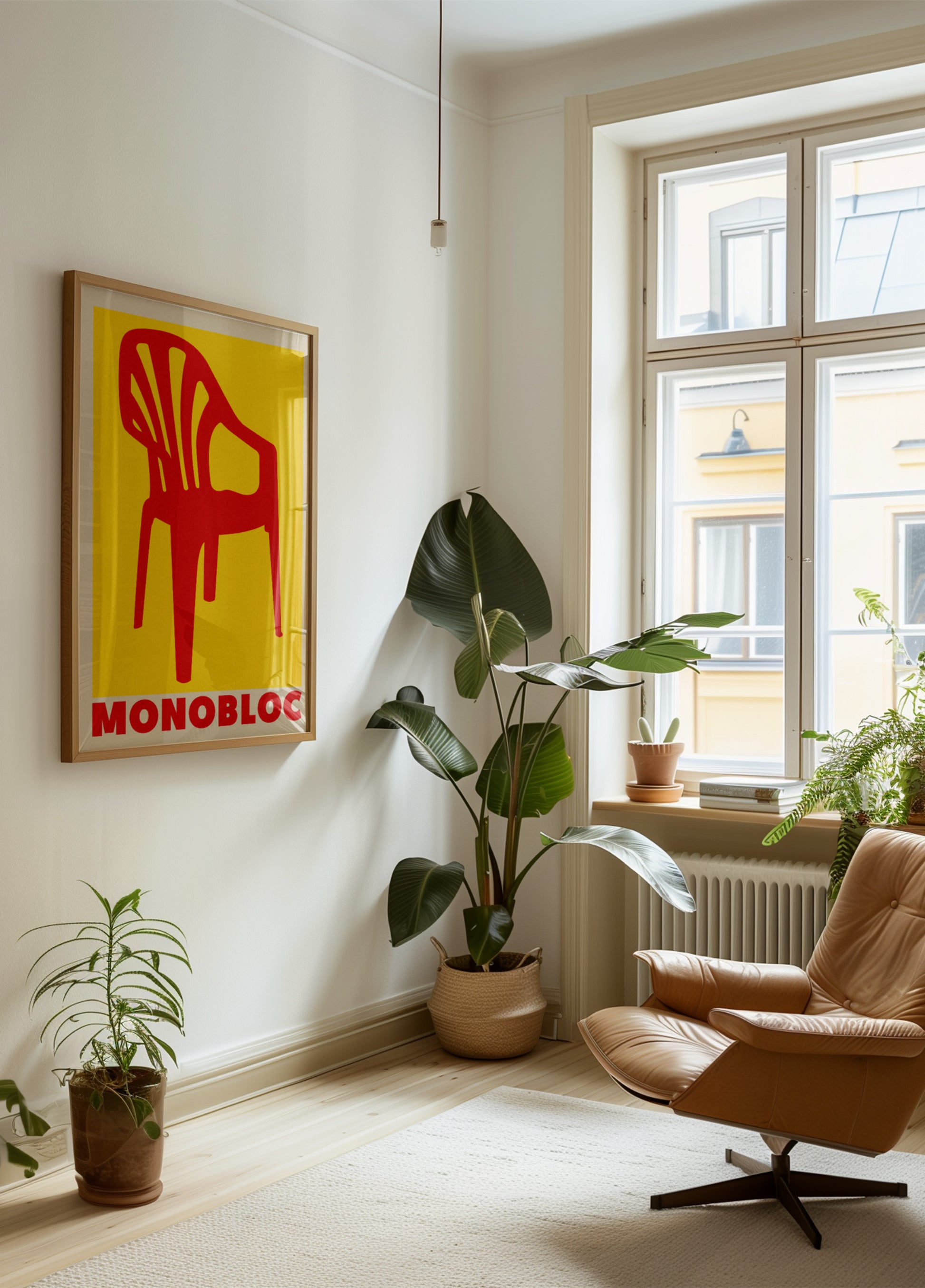 Sedia monoblocco rossa