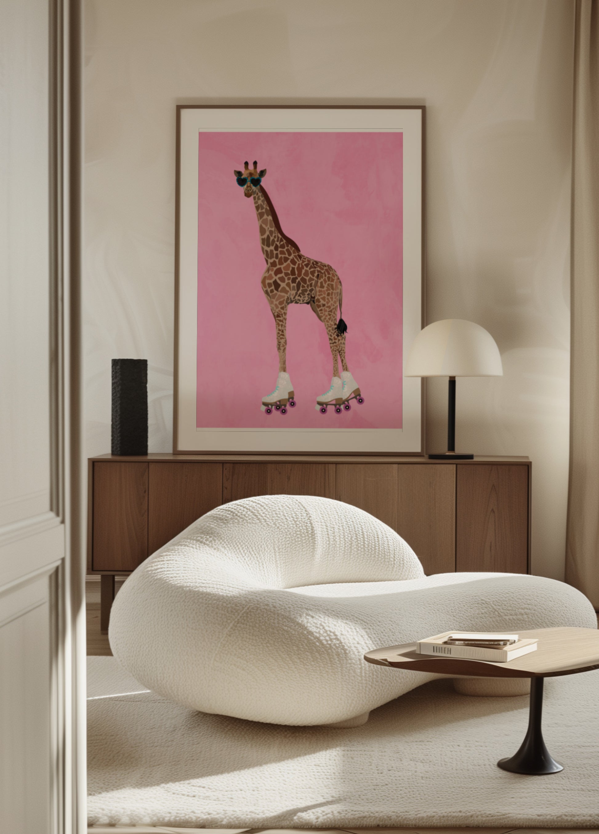 Fantastici pattini a rotelle con giraffa