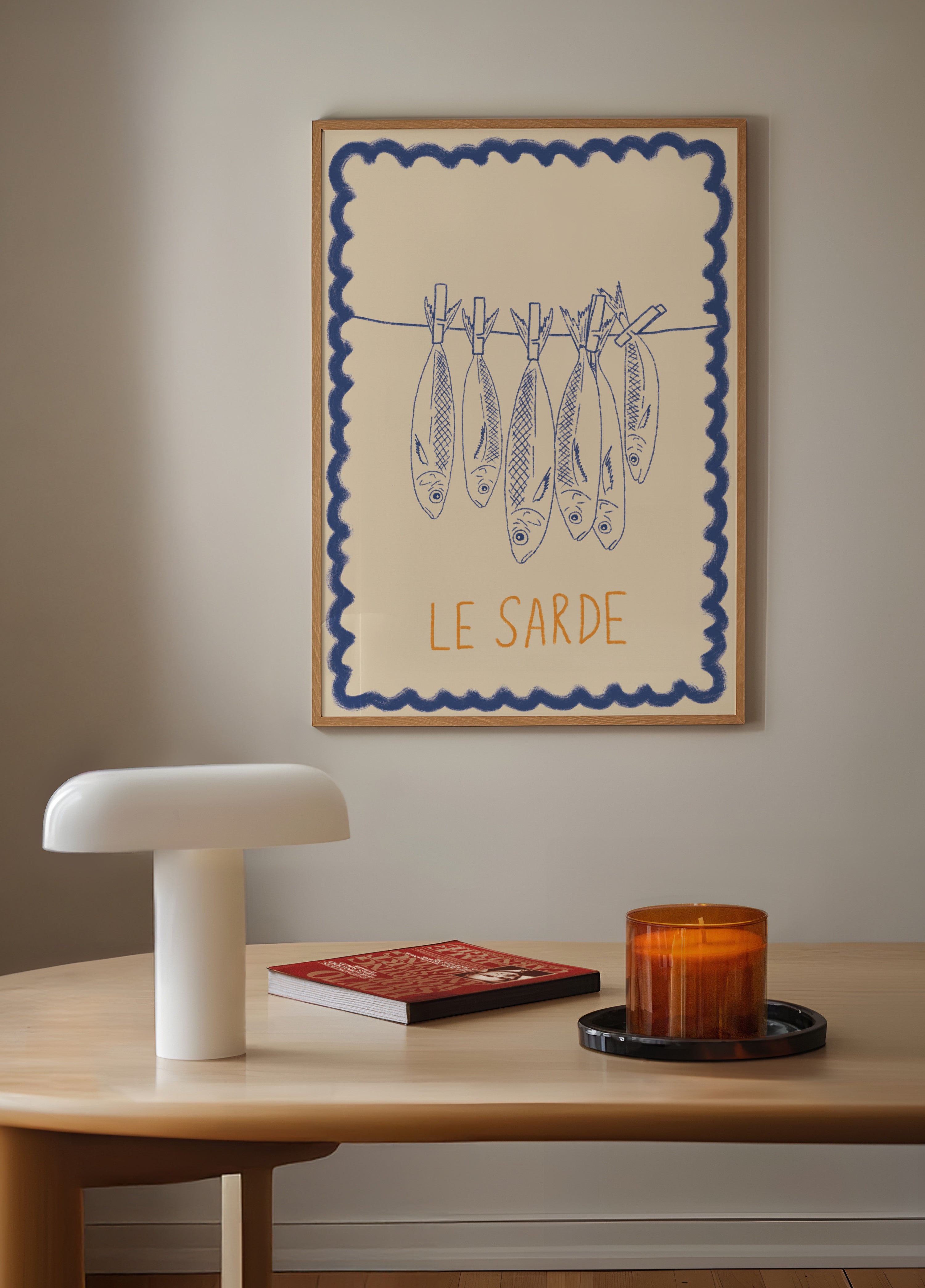 Illustrazione rustica delle sardine