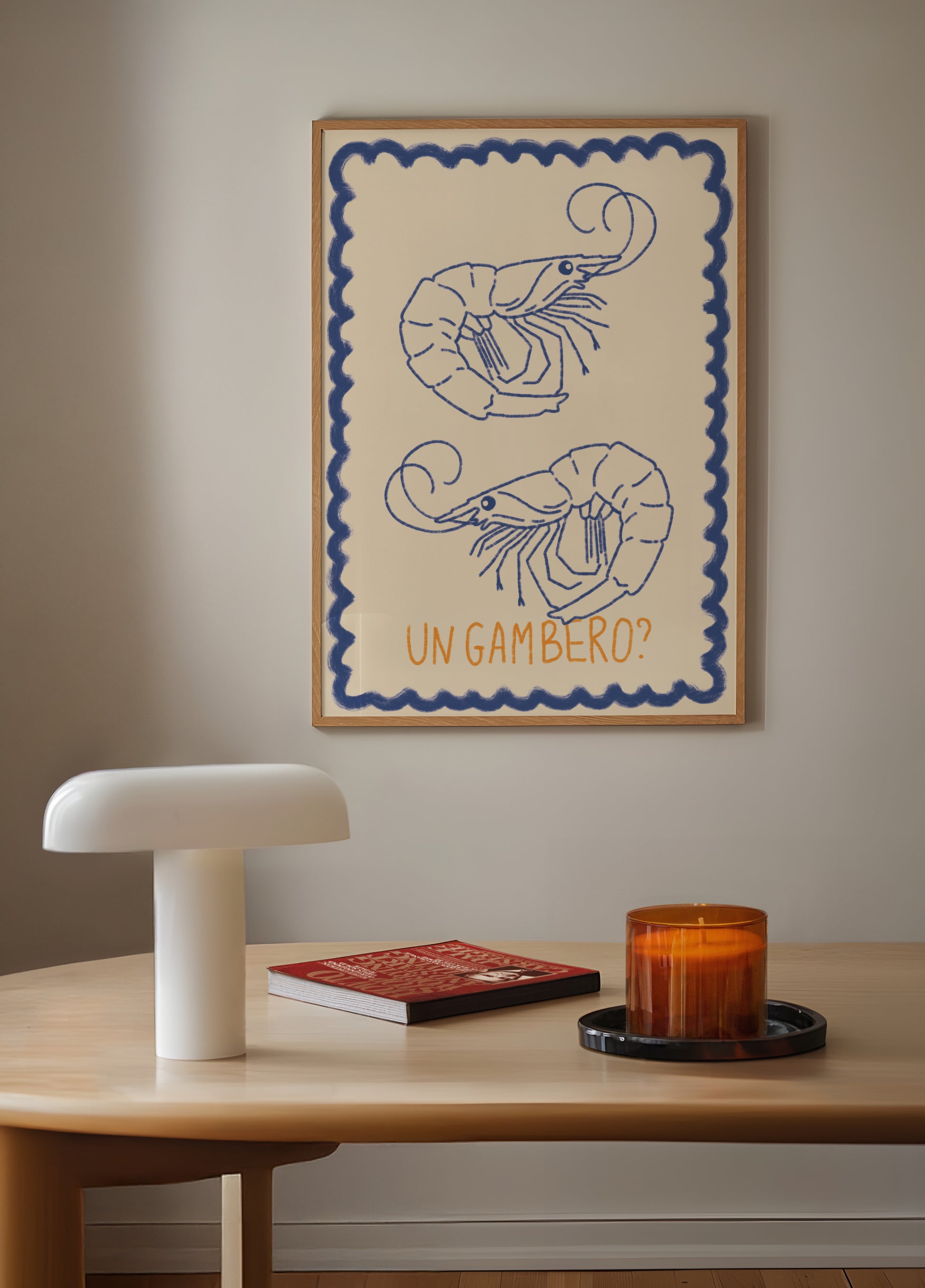 Gamberetti blu disegnati a mano