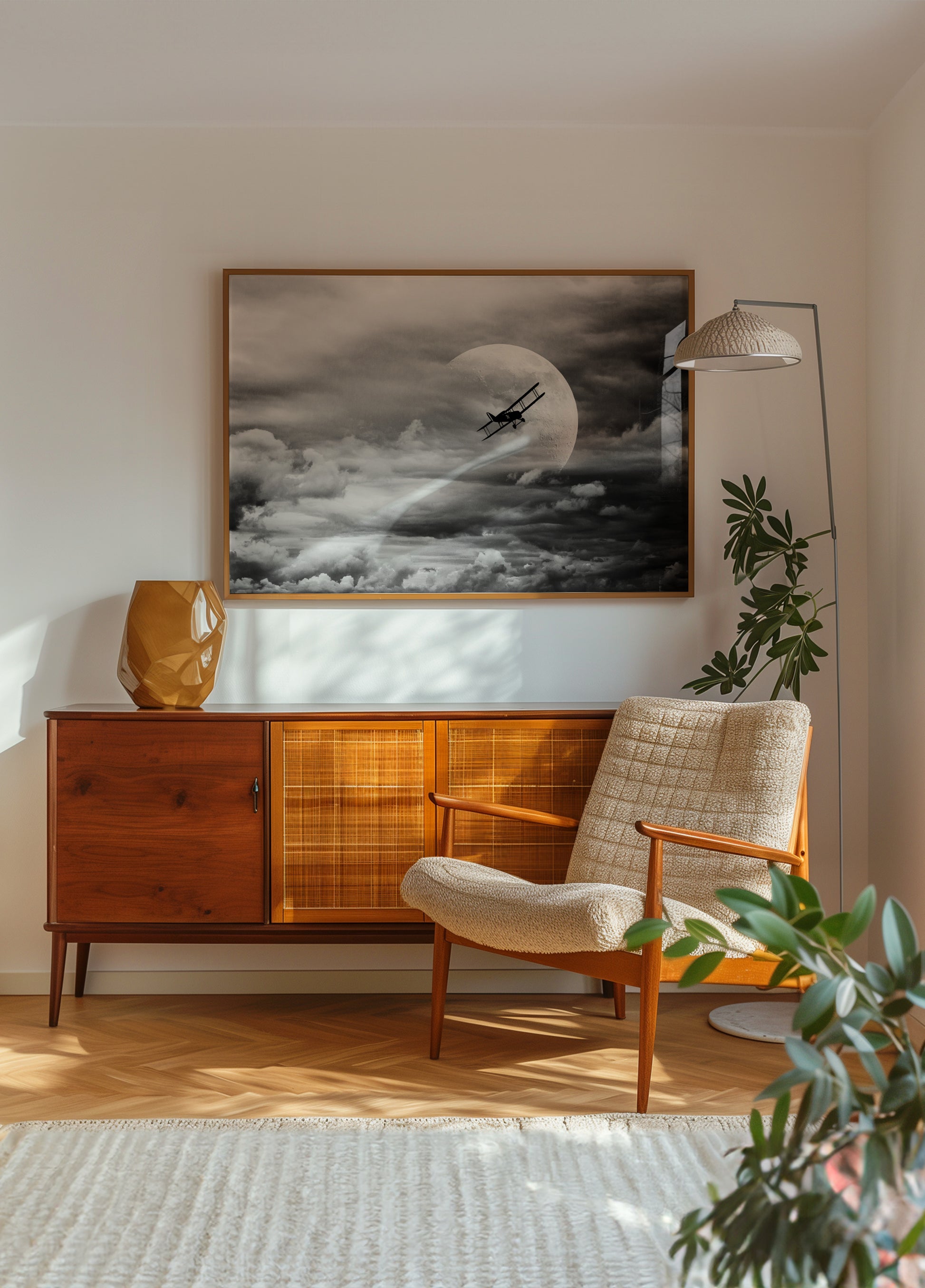 Volo sulla Luna in biplano