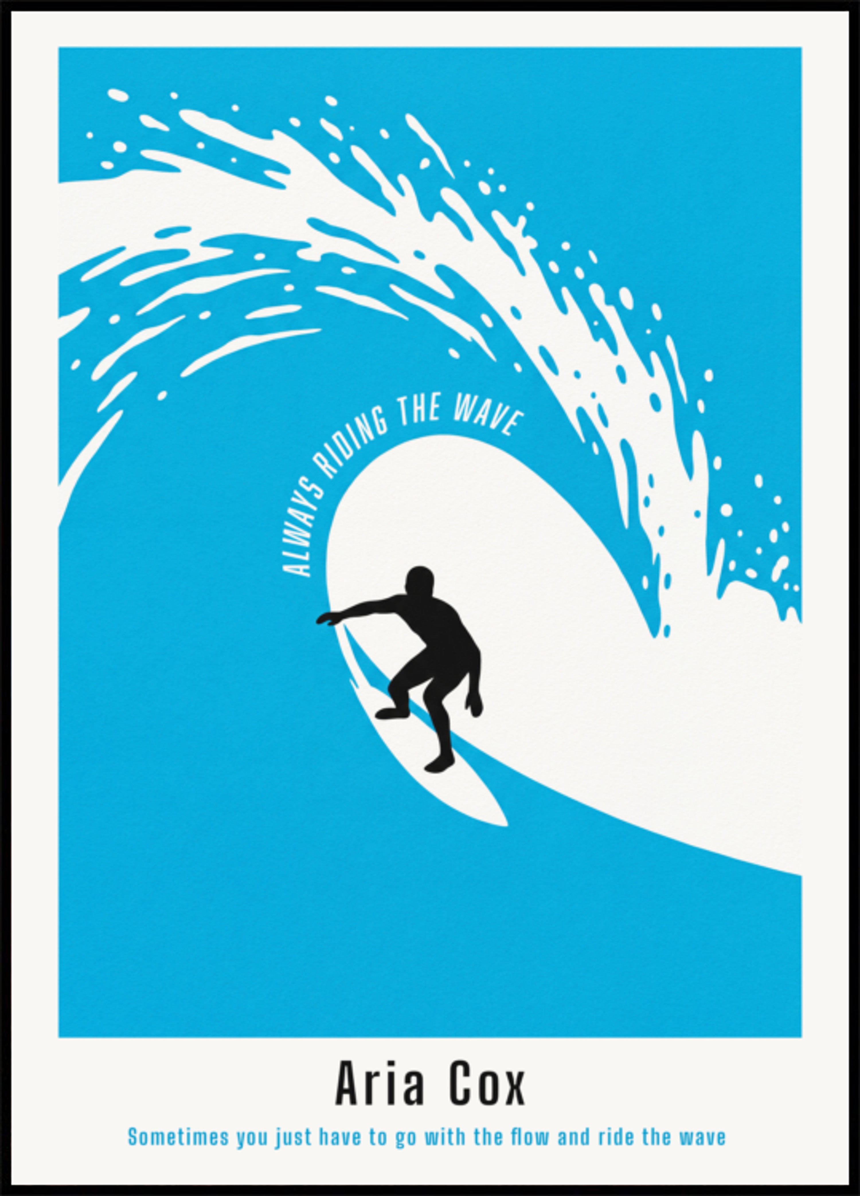 Poster surfista non personale di un'onda