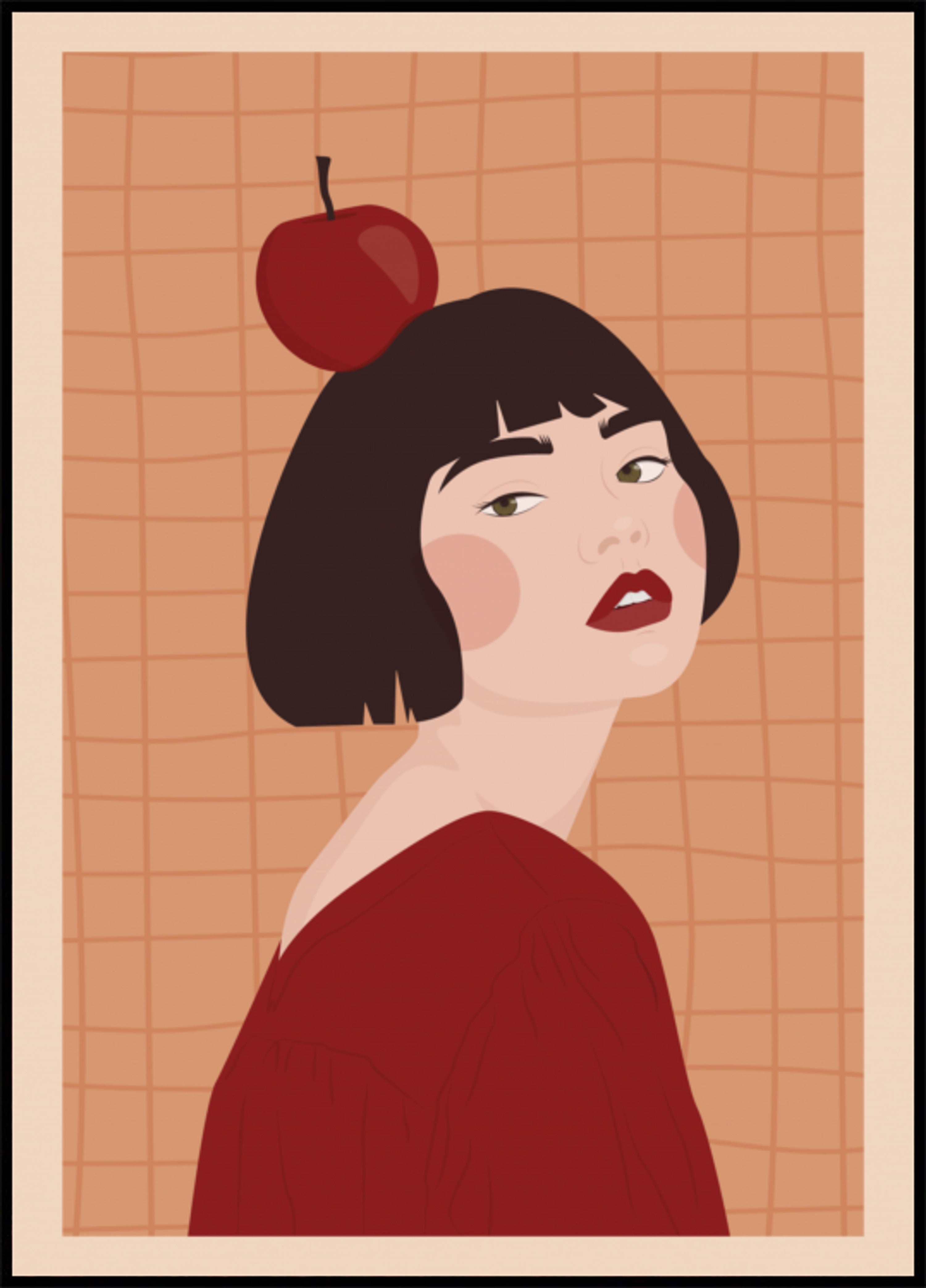 Confident Woman with Apple