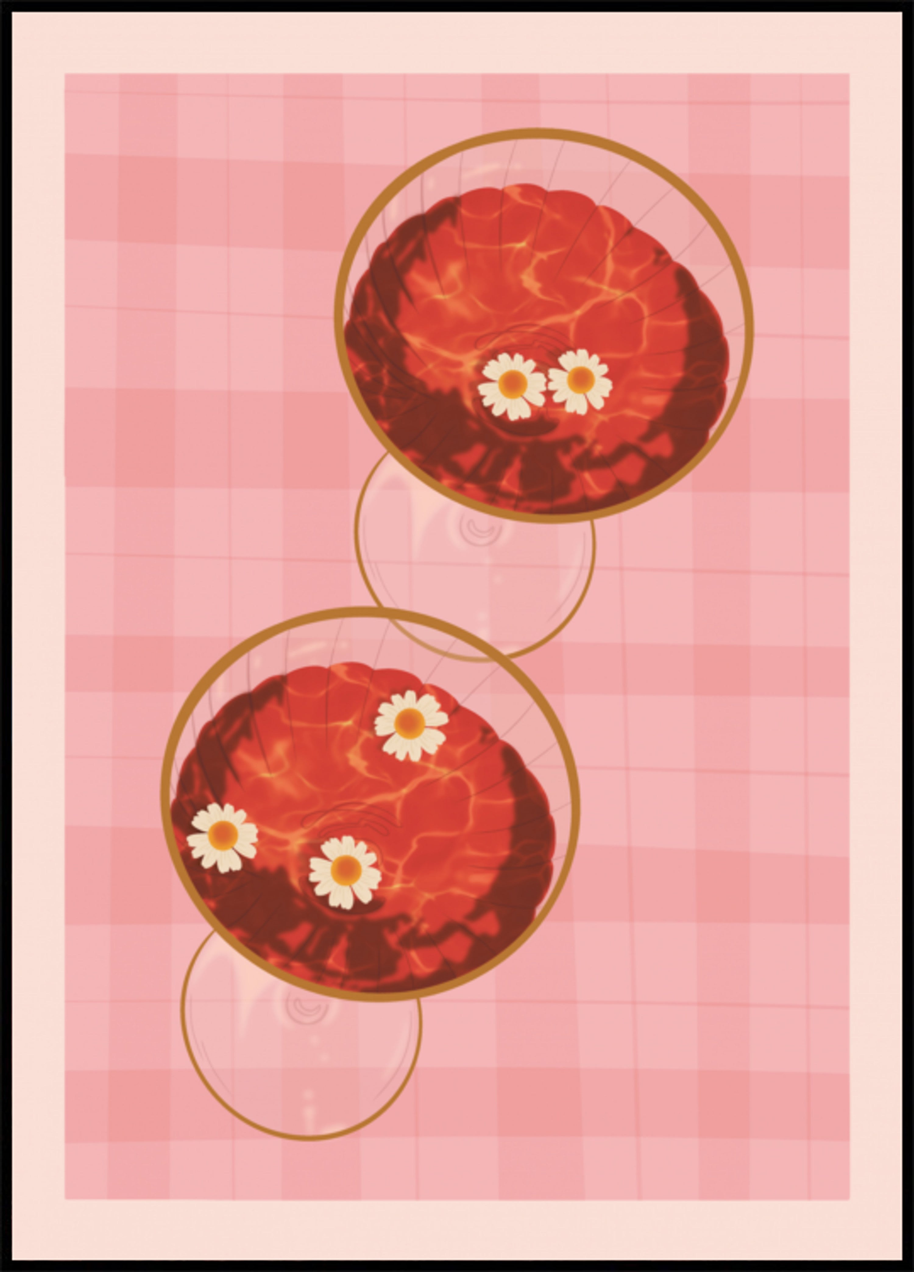Bevande Rosa Con Le Margherite