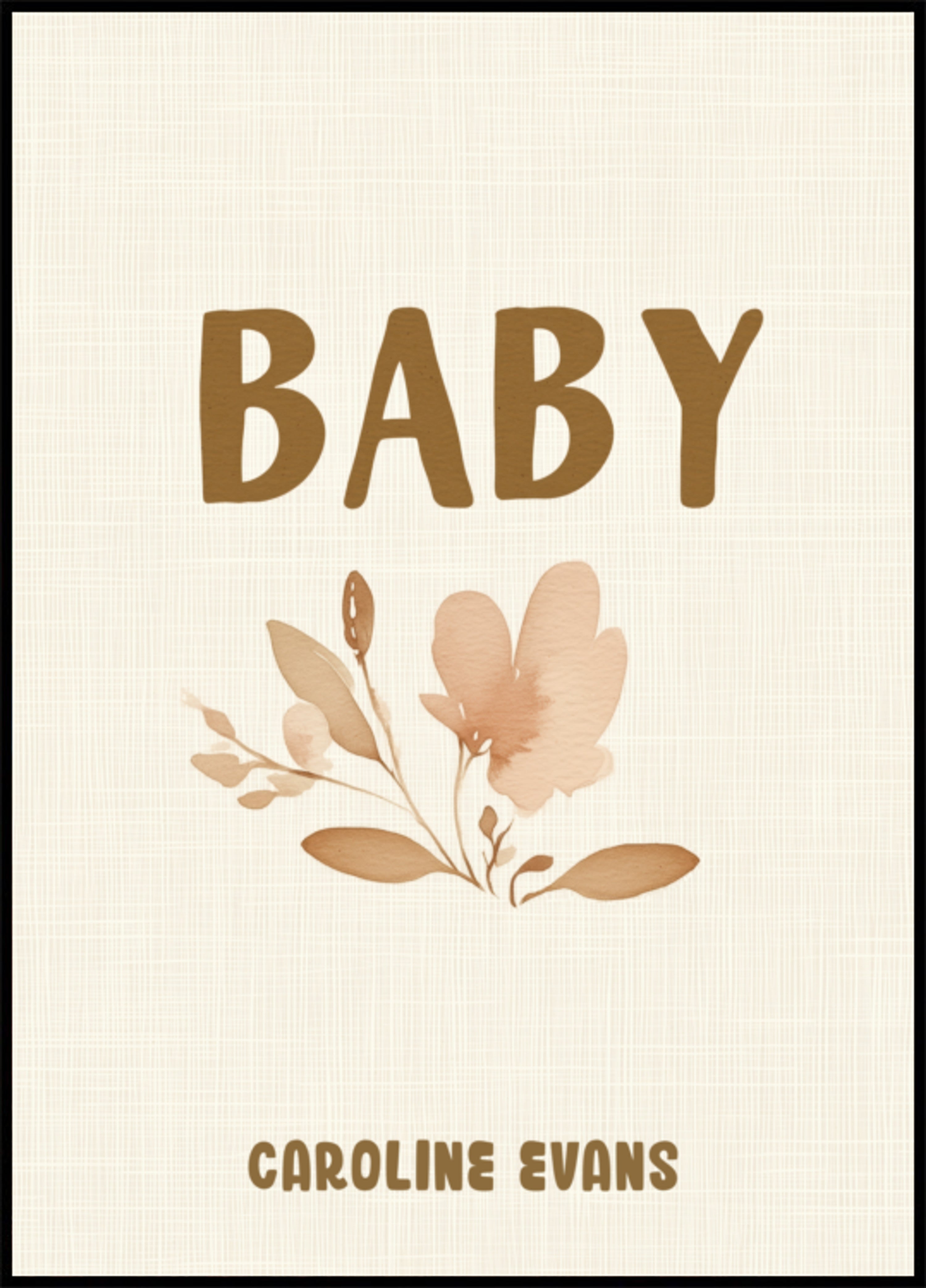 Arte da parete con nome bambino e fiore non personalizzato