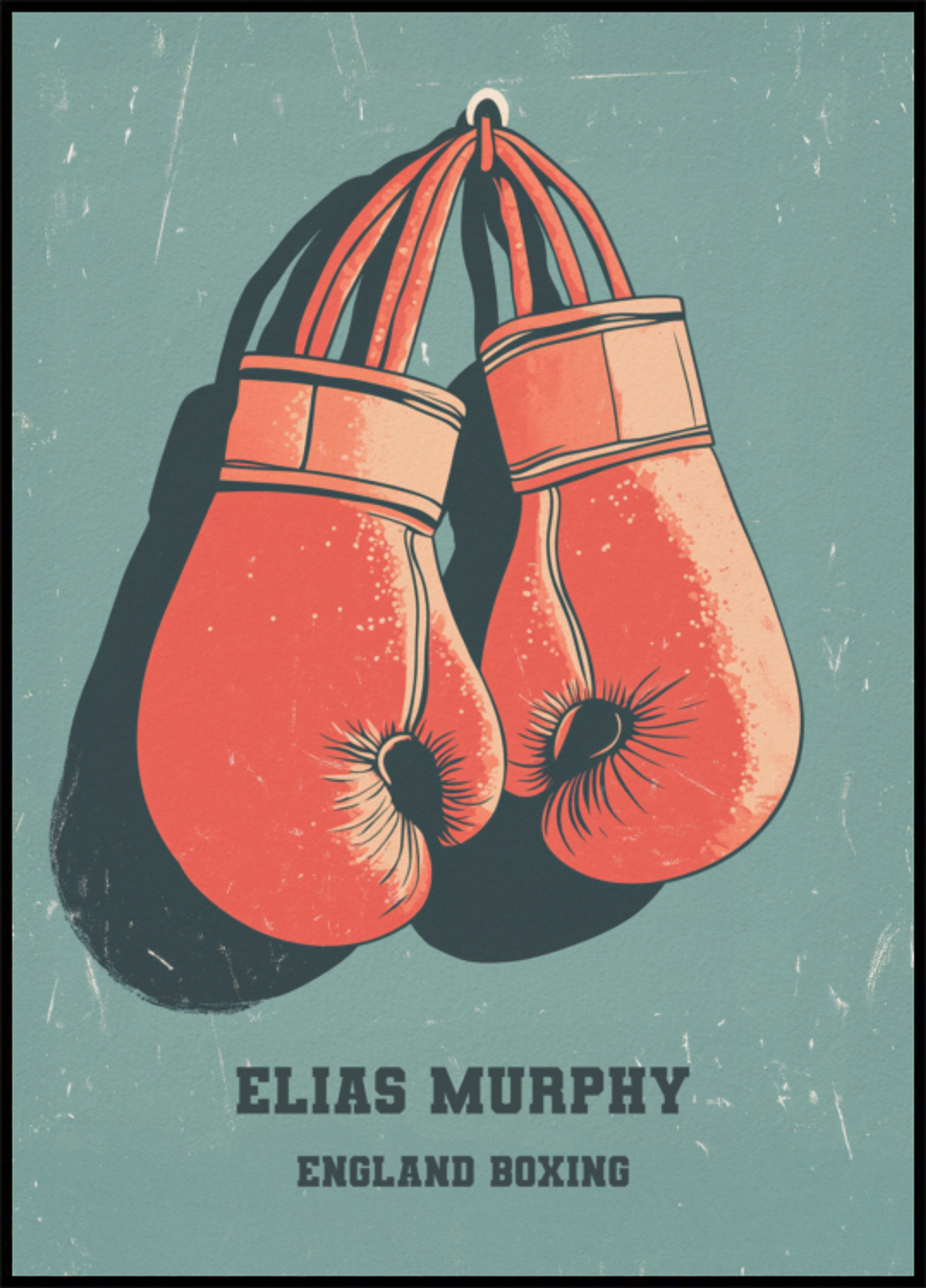 Poster vintage di guantoni da boxe