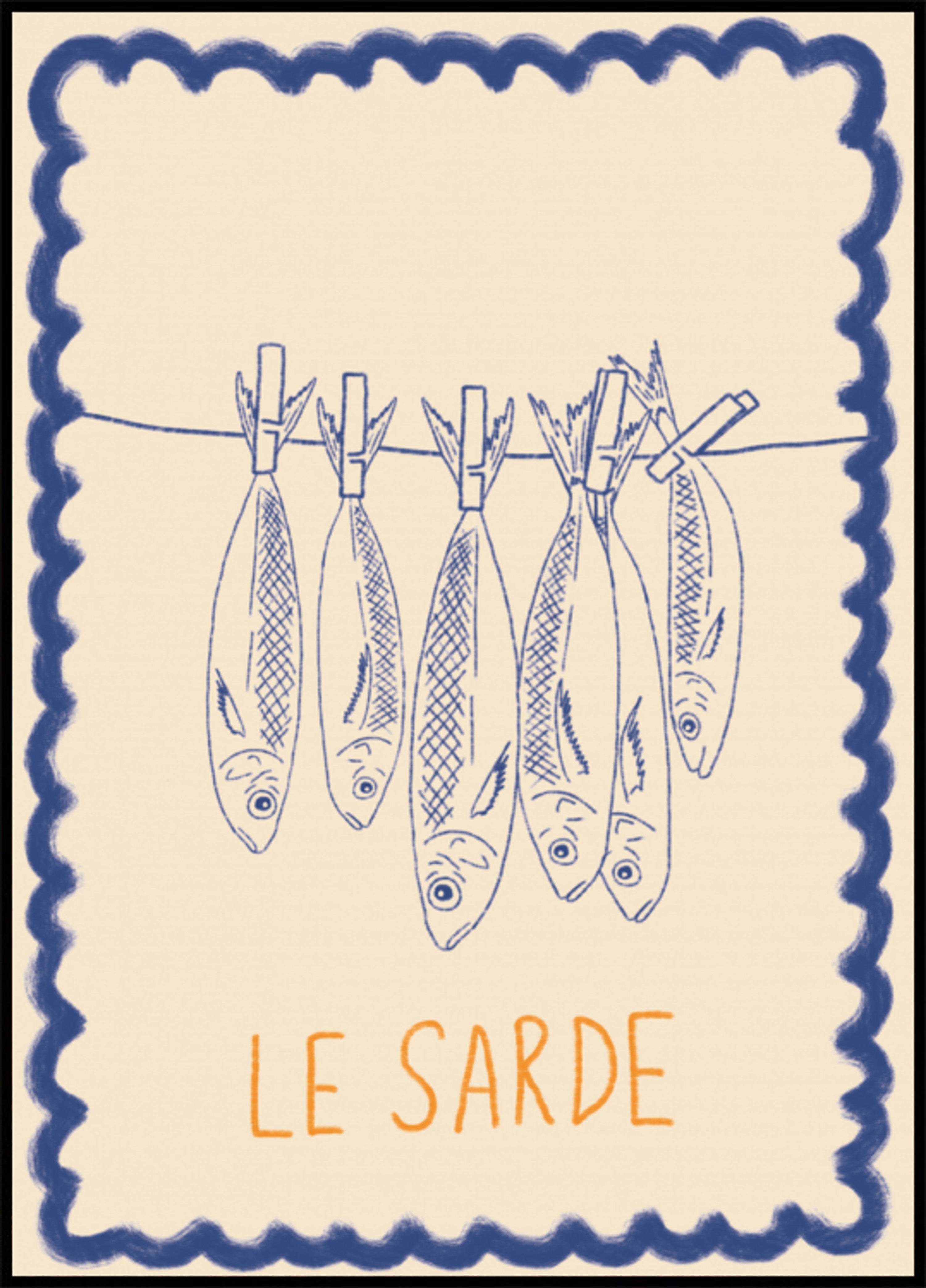 Illustrazione rustica delle sardine