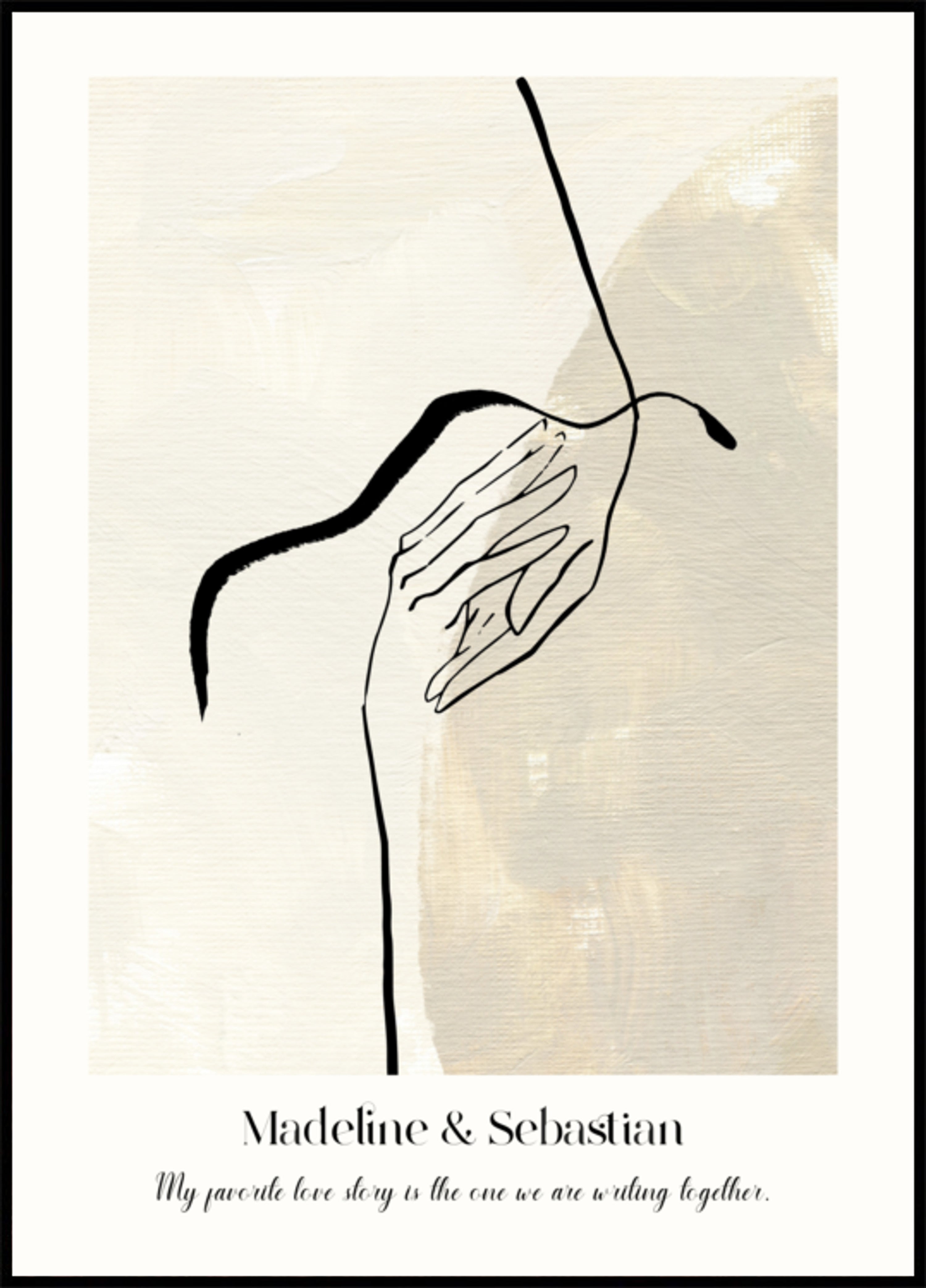 Poster minimalista minimalista con linea d'amore astratta