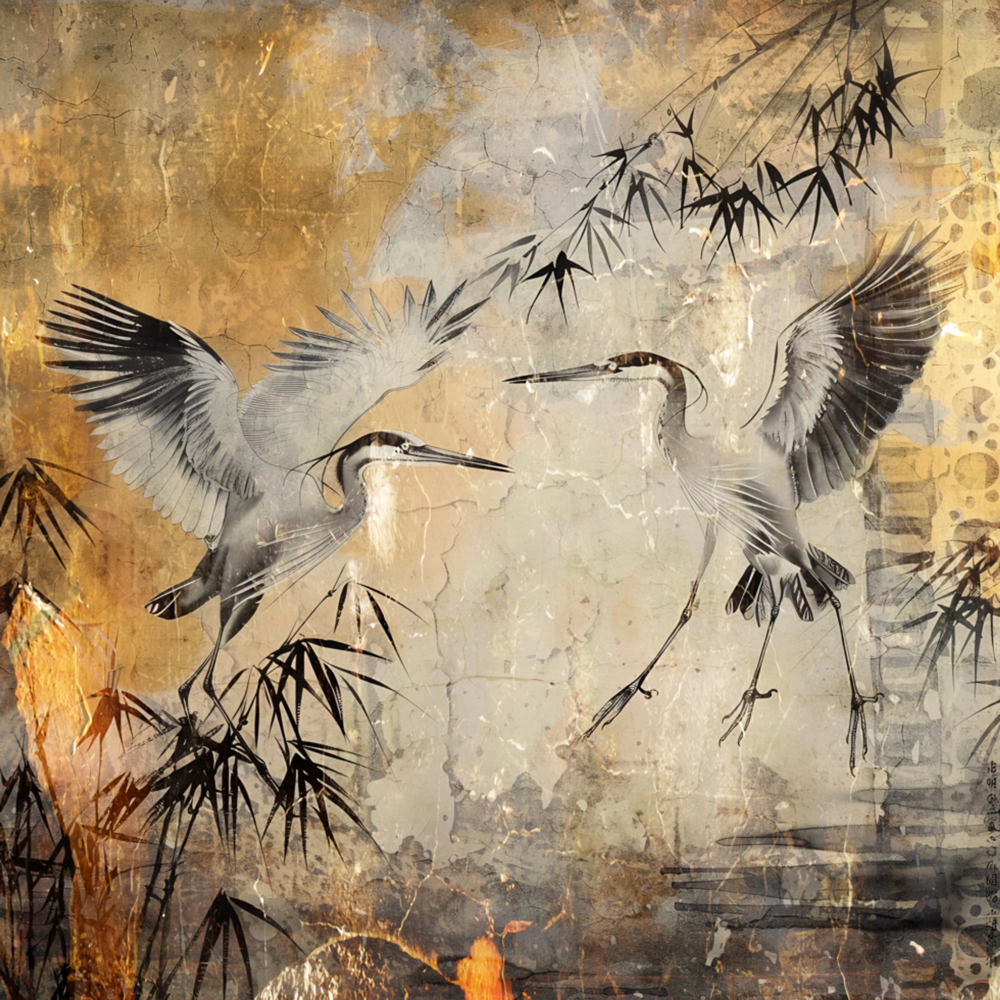 Uccelli Uccelli Animali Illustrazione d'arte vintage Wallart 25