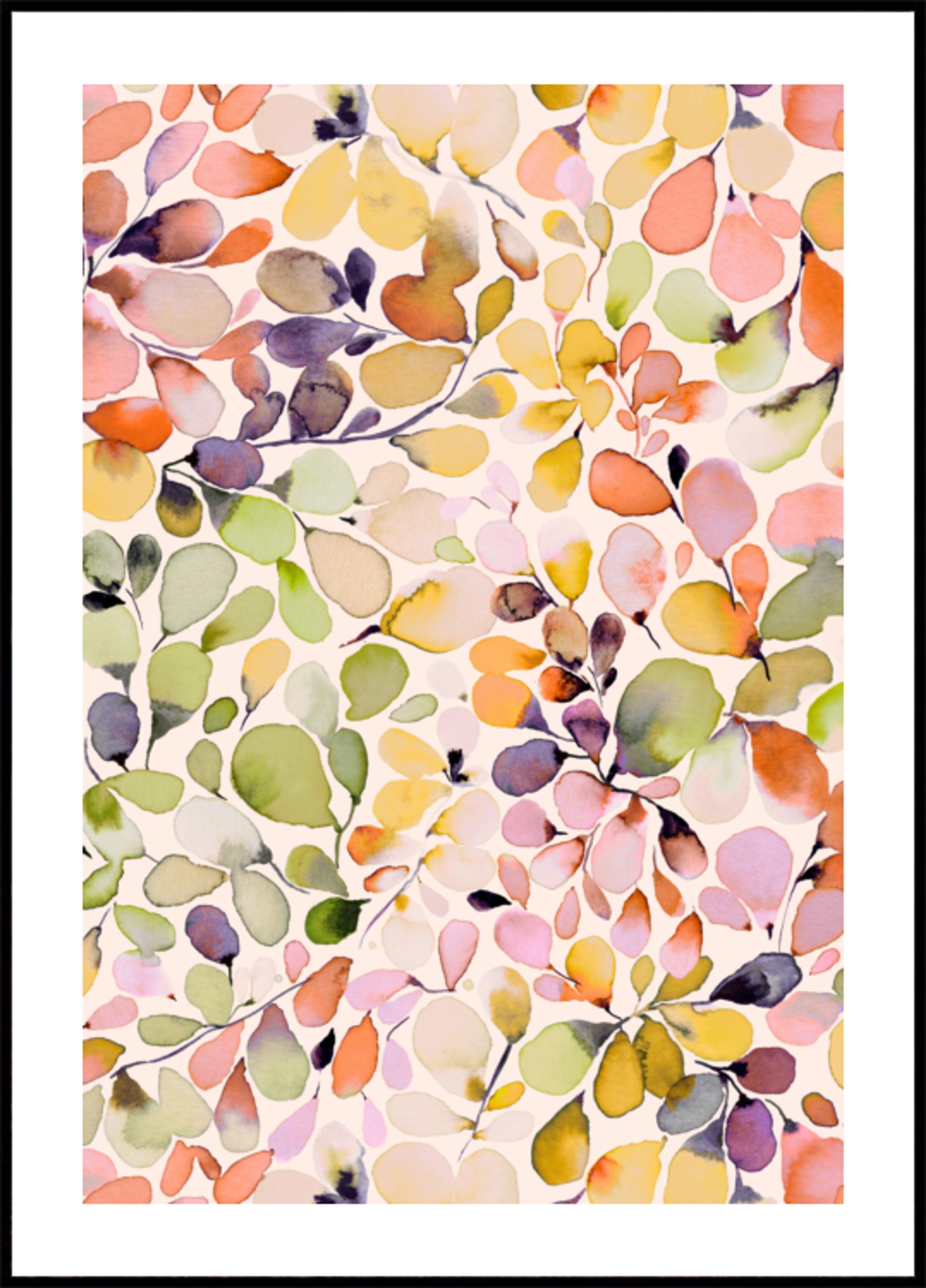 Foglie colorate ad acquerello