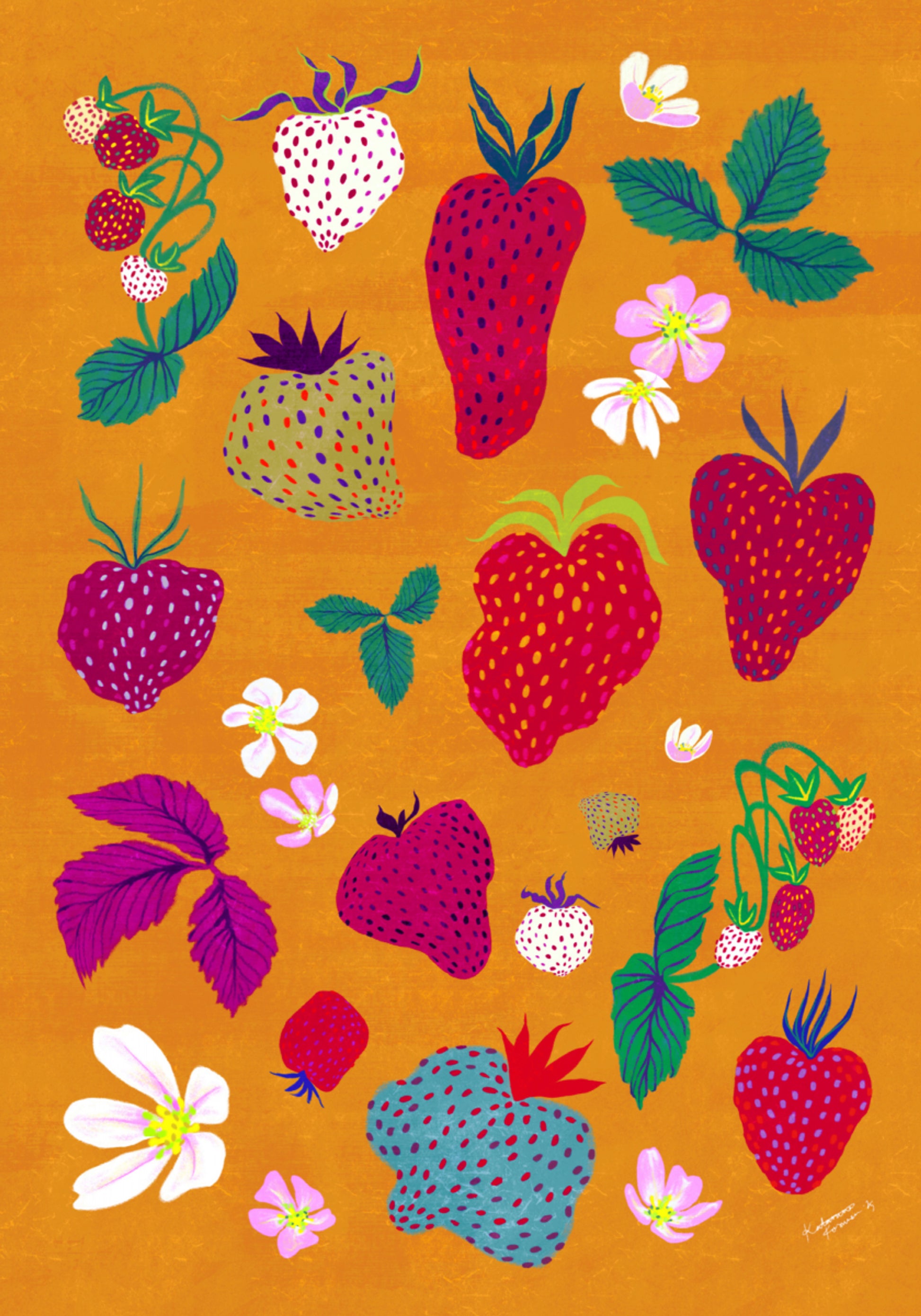 Patch di fragole colorate