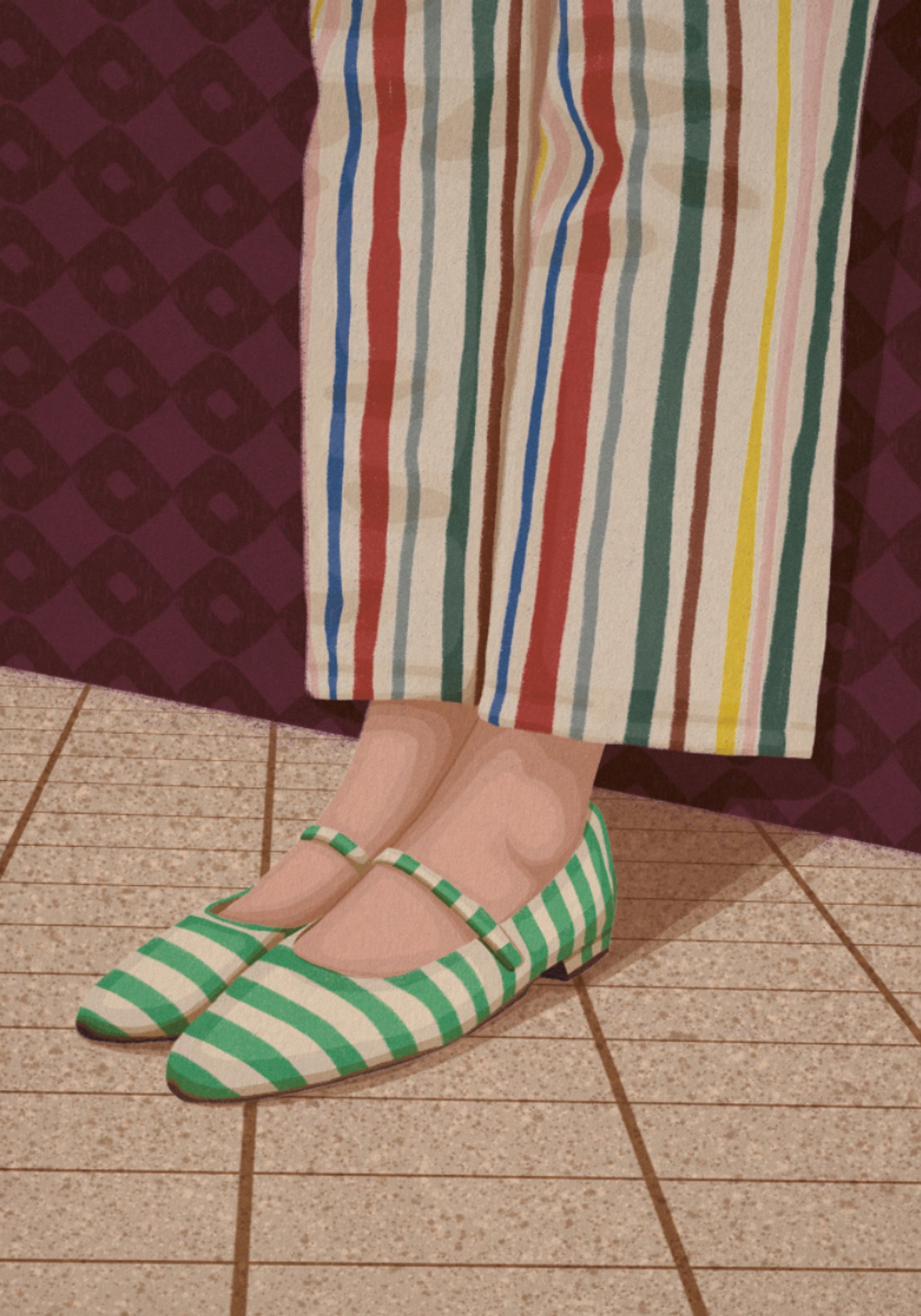 Mary Jane a righe colorate