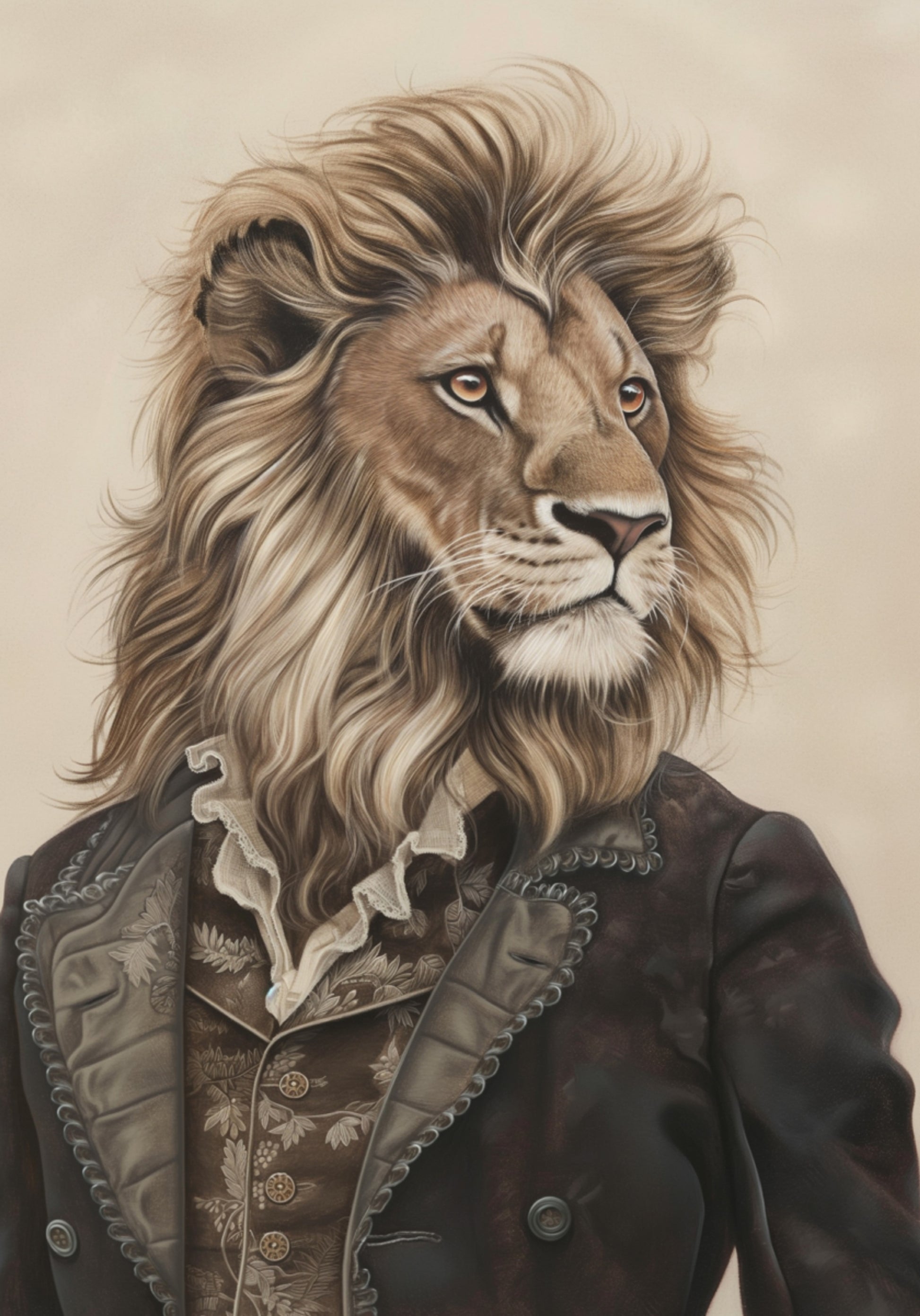 Signore Leone In Abiti D'epoca