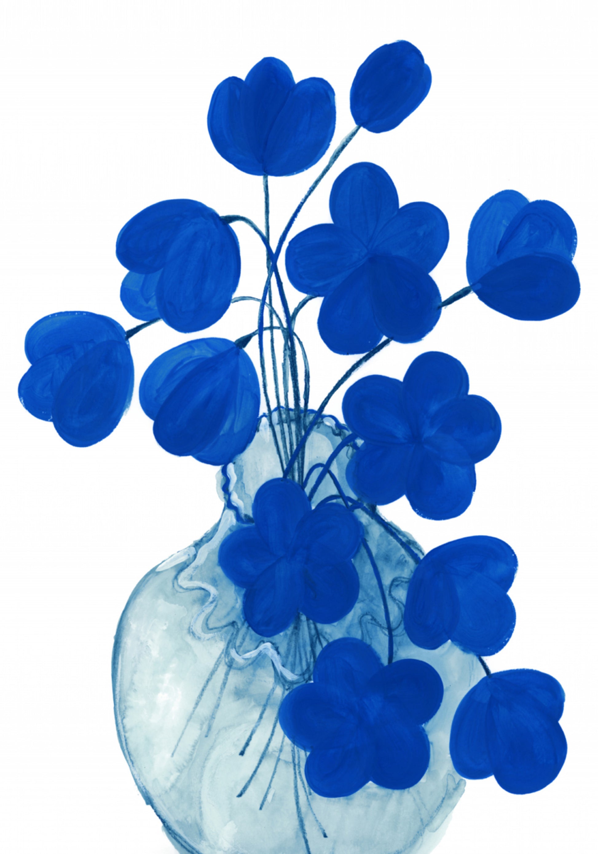 Vaso floreale blu intenso