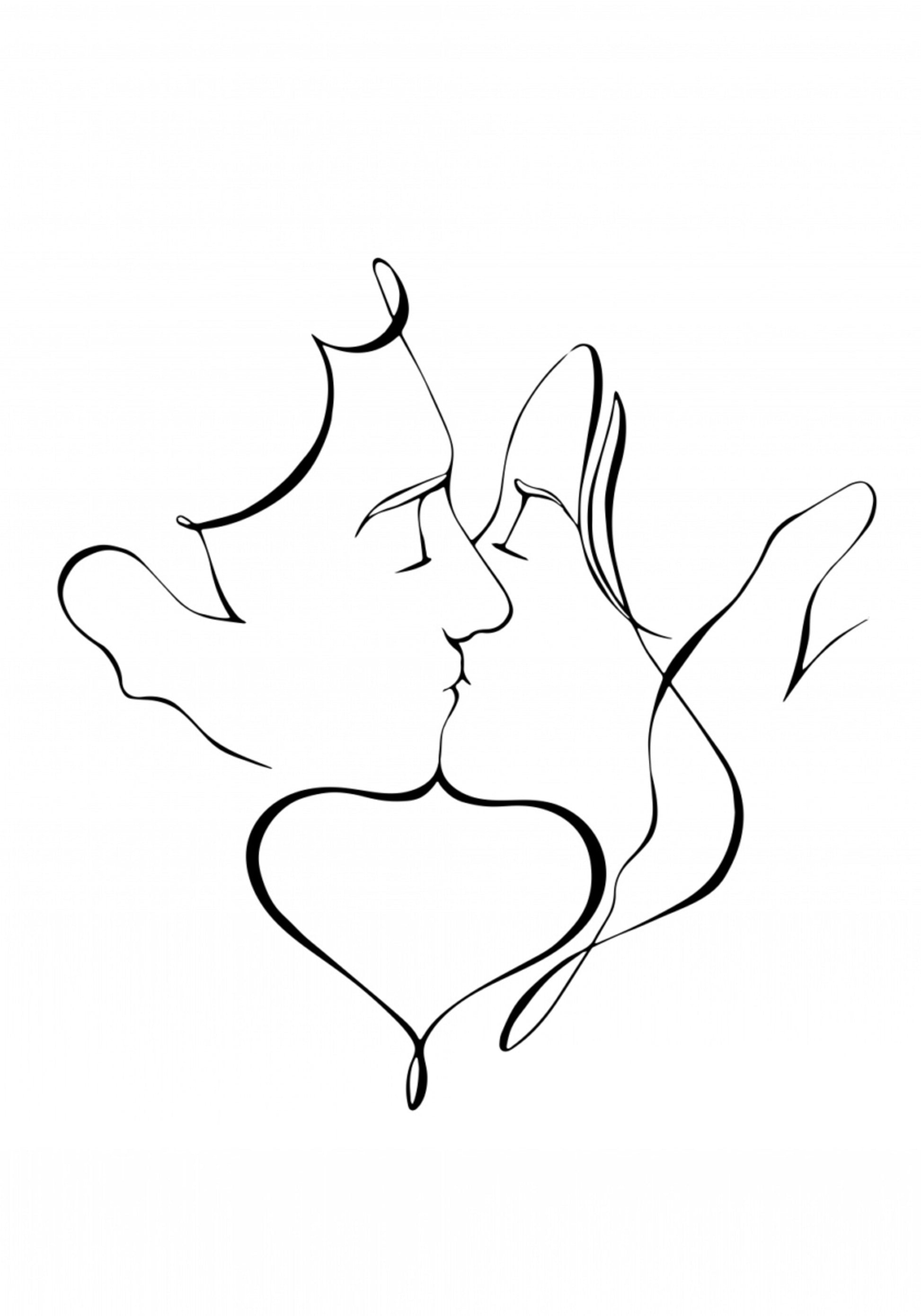 Linee di baci romantici