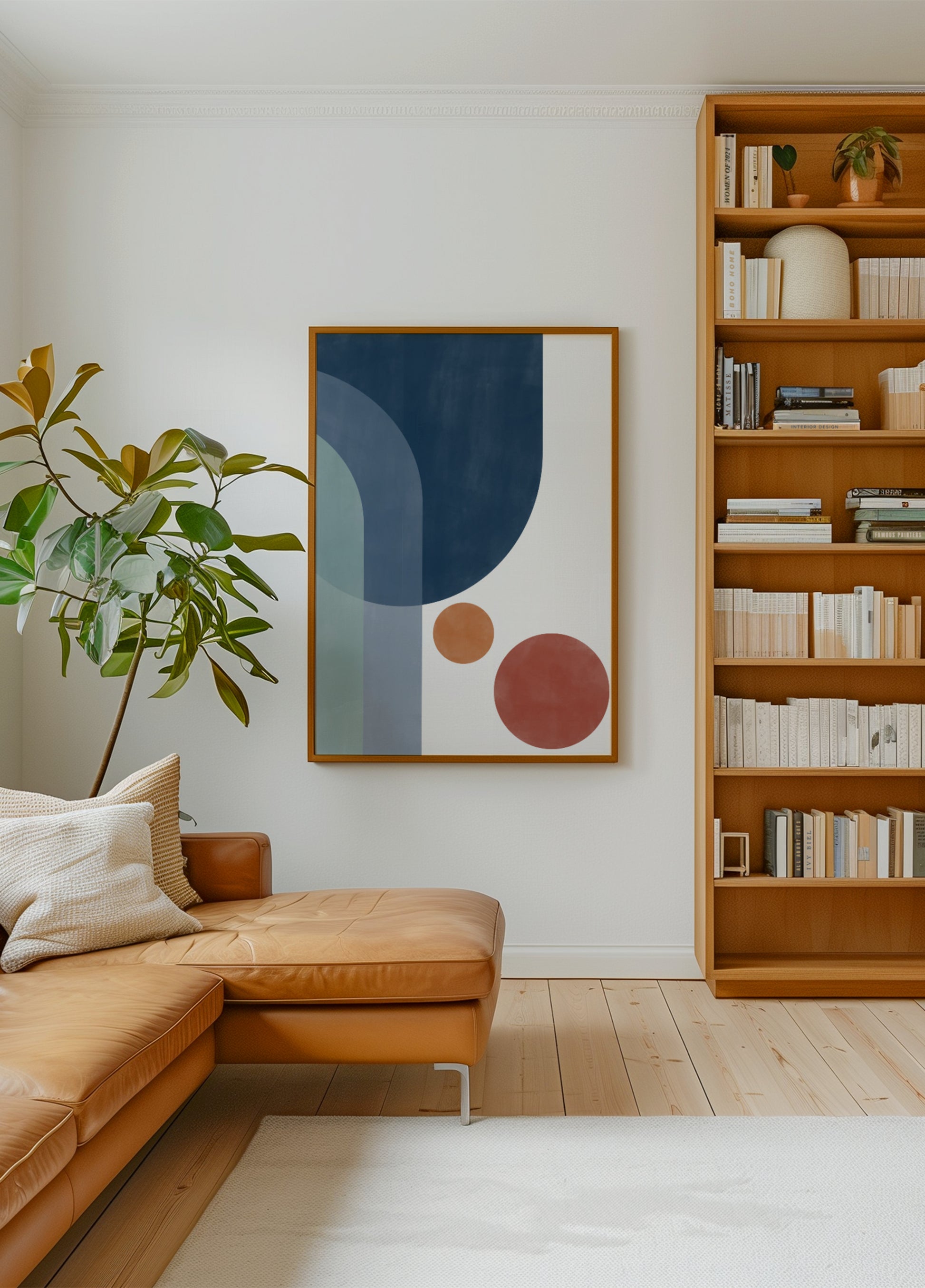 Estratto geometrico blu arancione