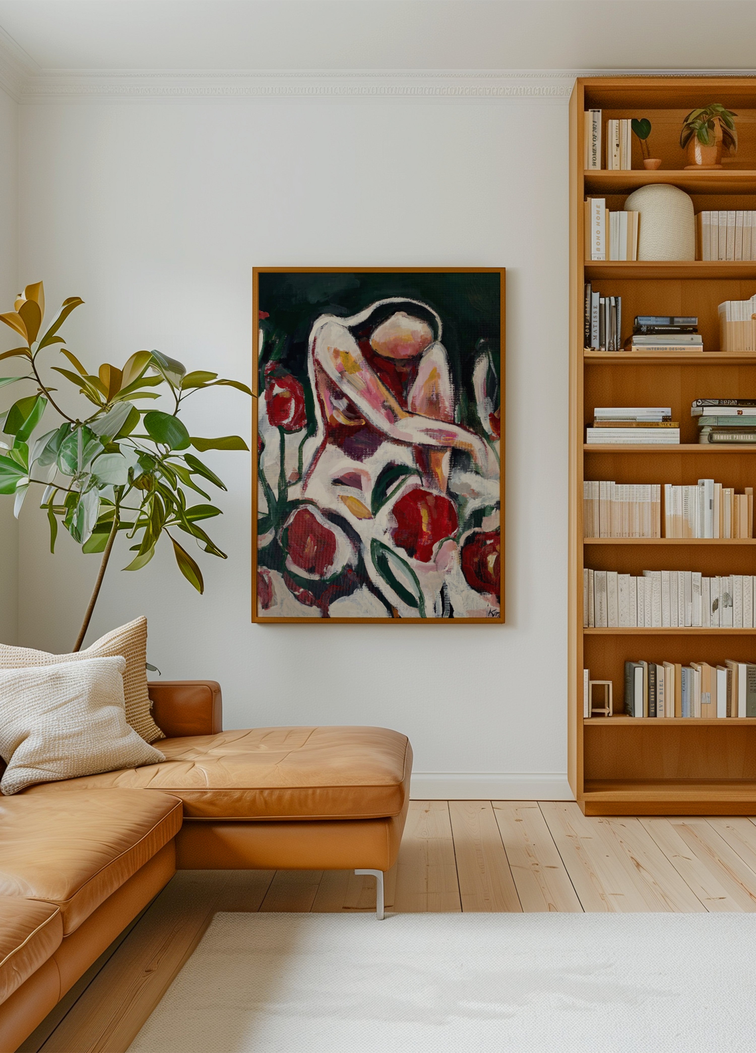 Donna Tra I Fiori Rossi