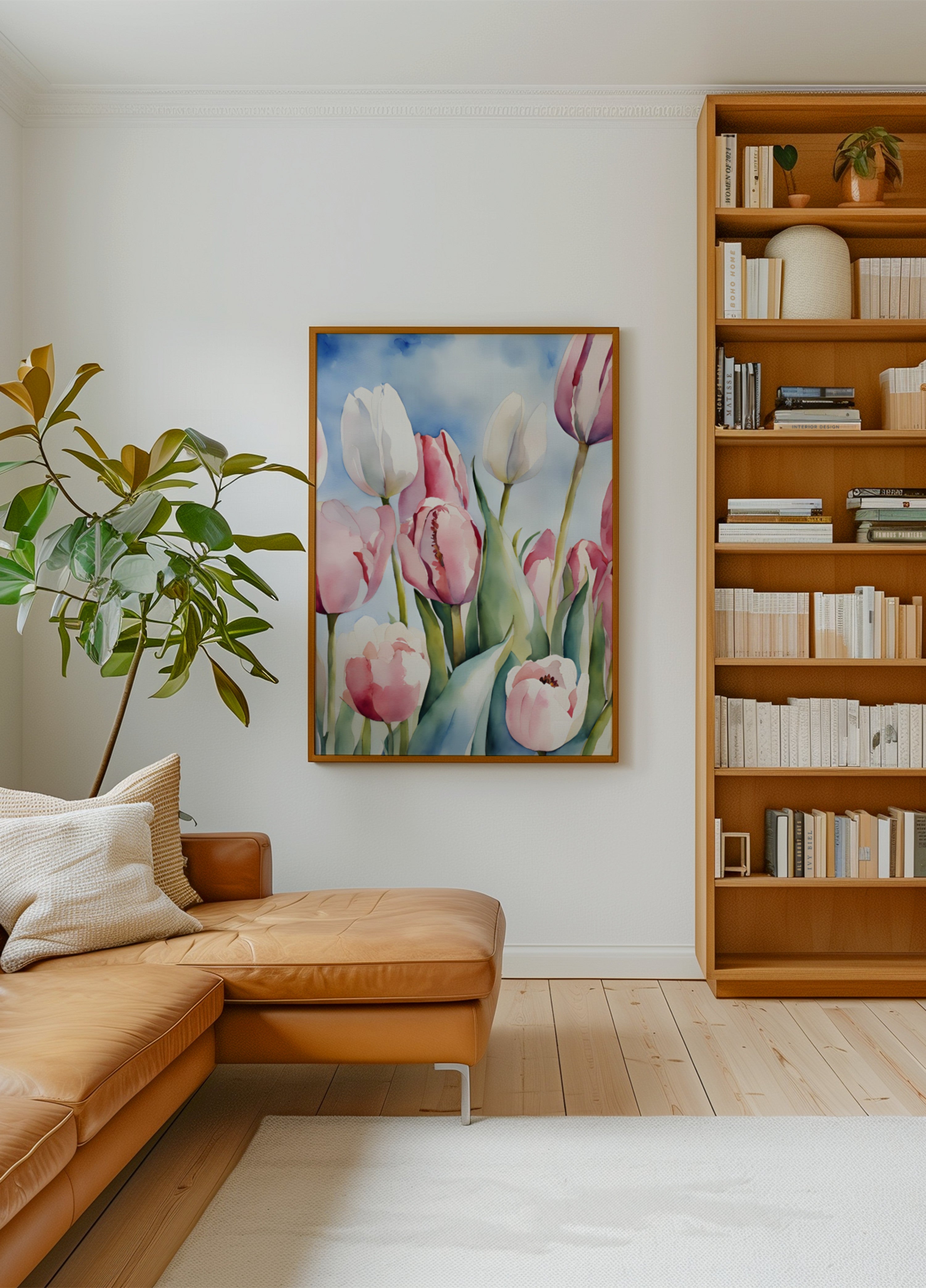 Tulipani primaverili dell'acquerello