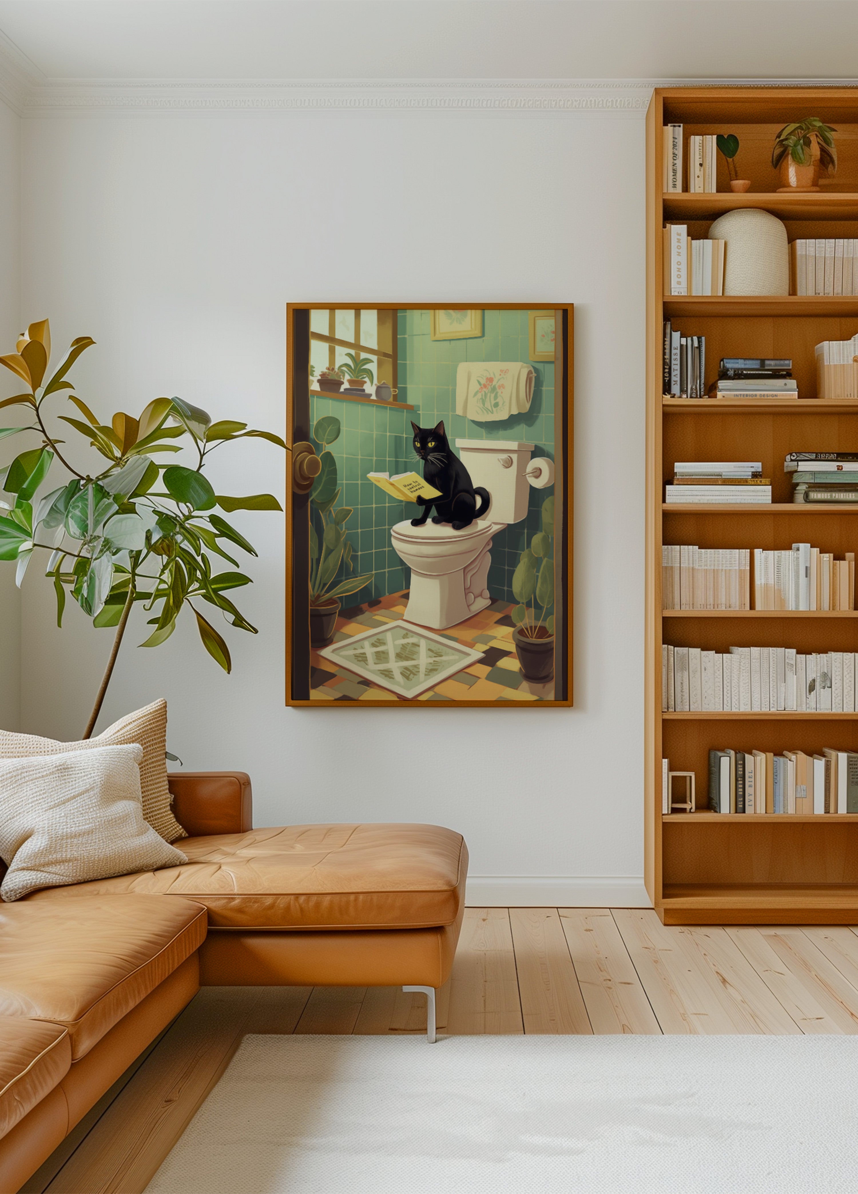 Lettura del bagno del gatto dispettoso