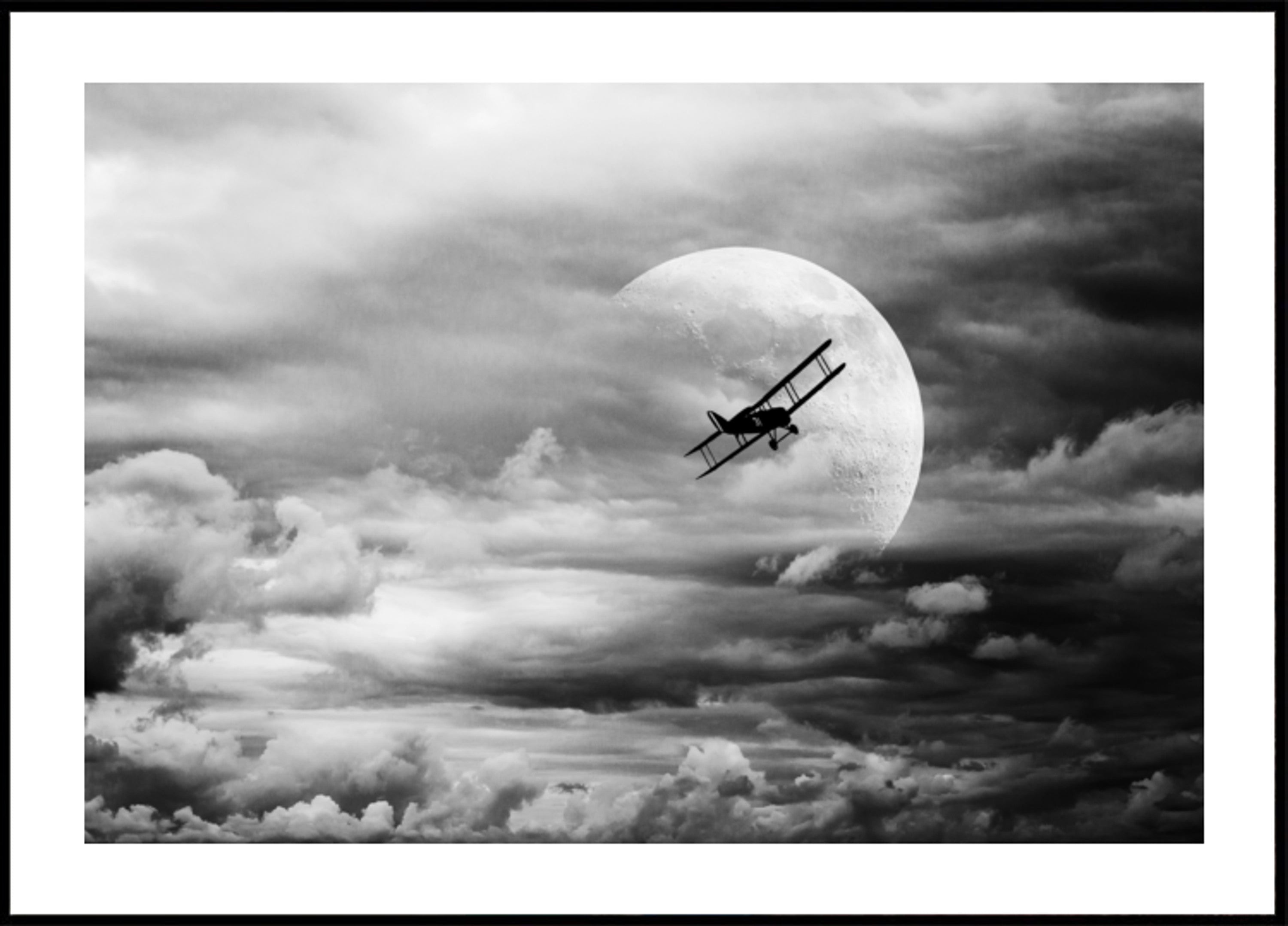 Volo sulla Luna in biplano