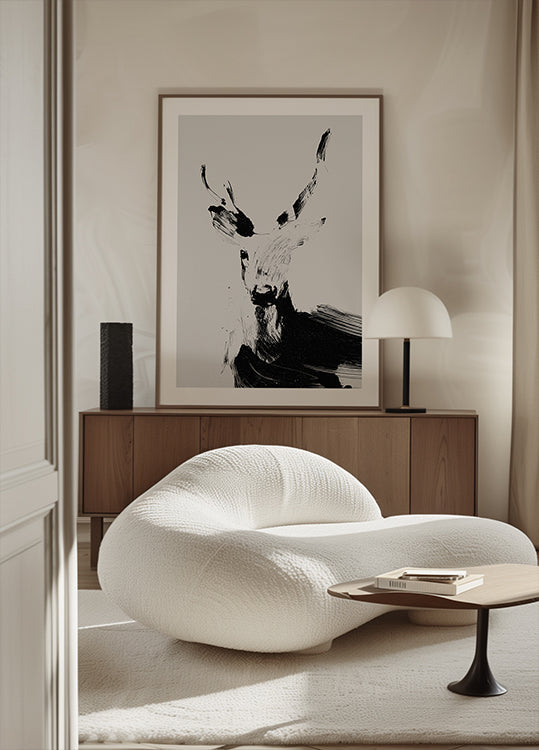 Brushstroke Deer II Plakat - Posterbox
