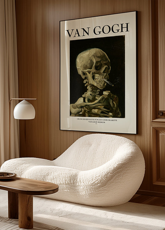 Head of a skeleton with a burning cigarette Plakat - Posterbox